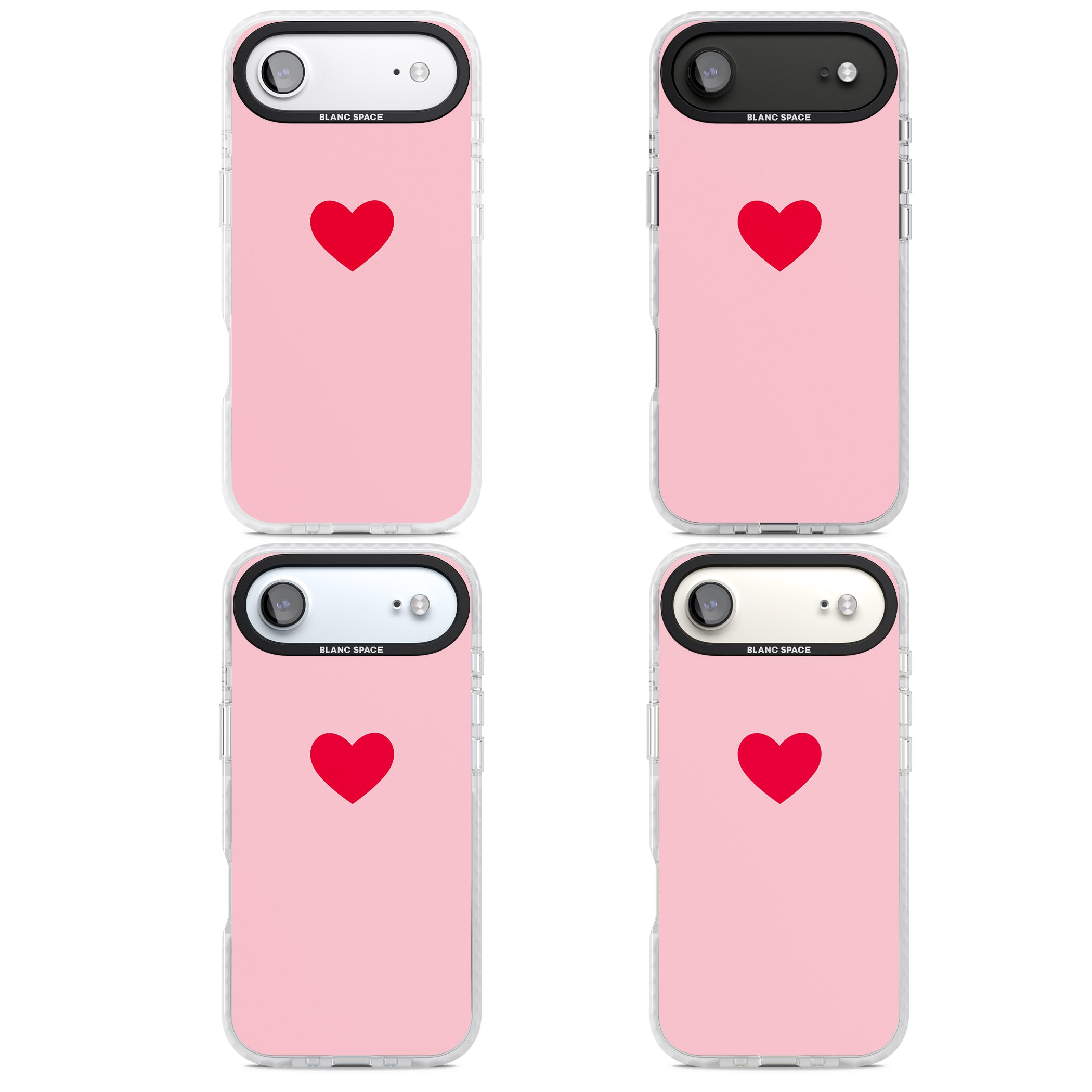 Red & Pink Heart iPhone 17 Air Impact Pro Clear Phone Case APT Impact Protection