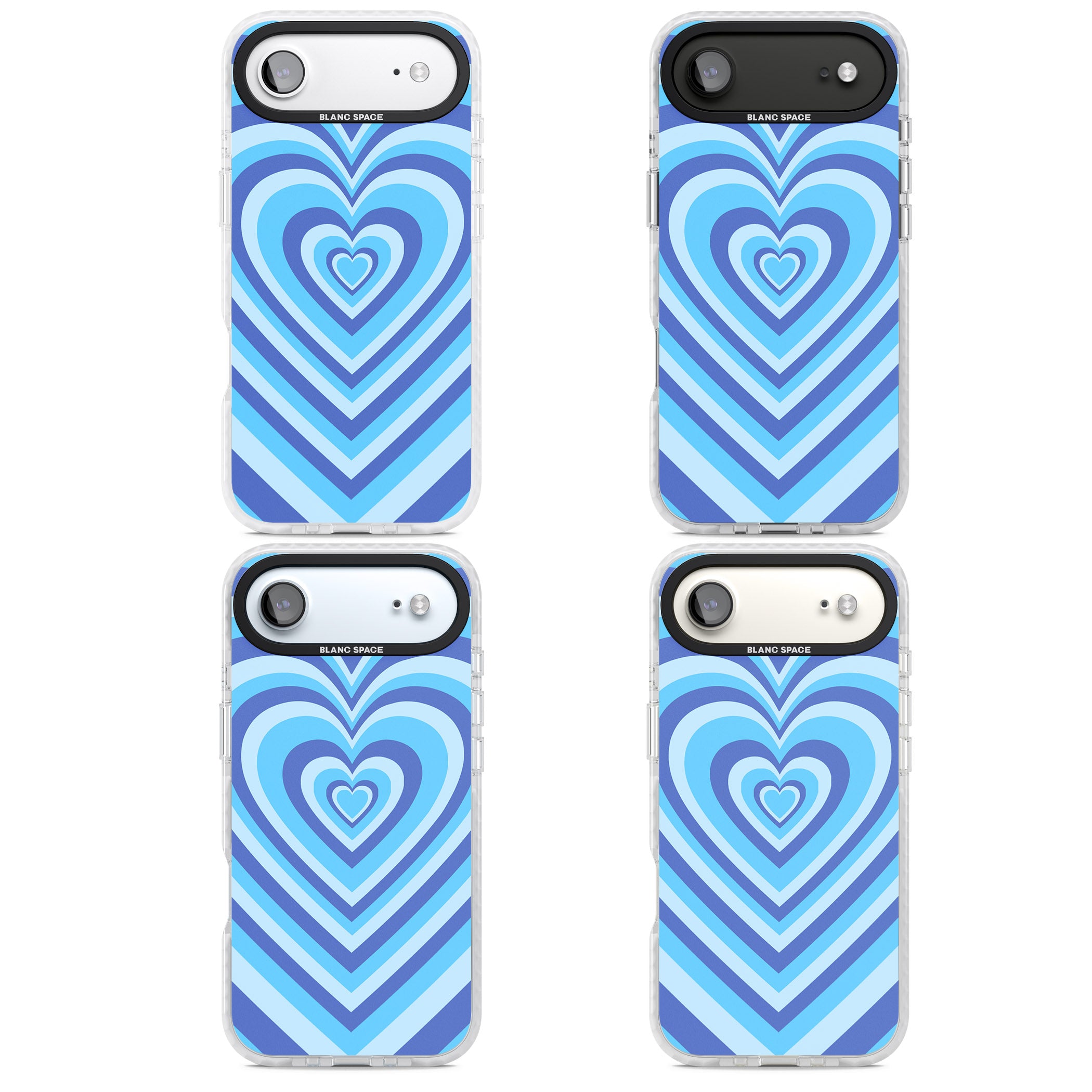 Blue Heart Illusion iPhone 17 Air Impact Pro Clear Phone Case APT Impact Protection