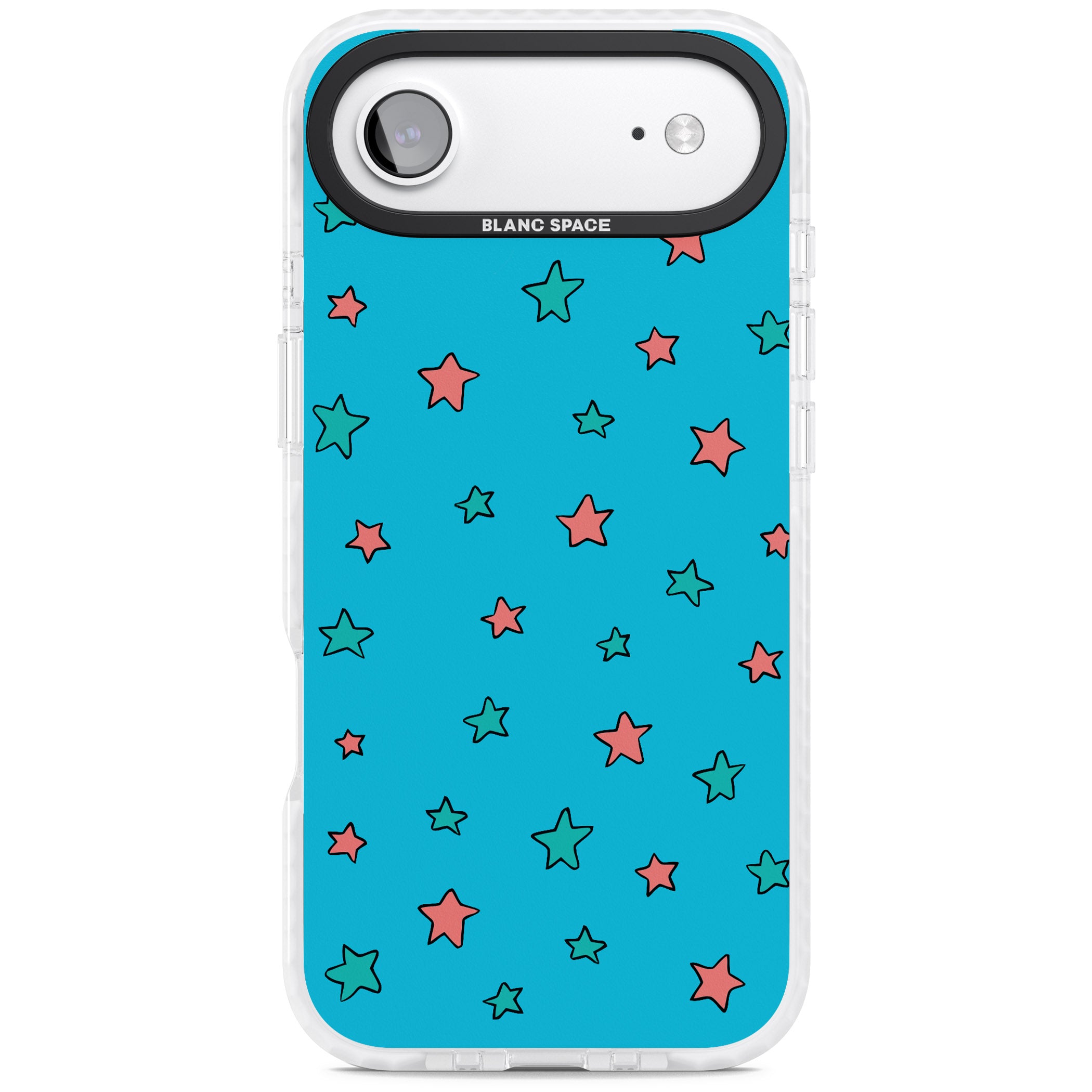 Blue Heartstopper Stars Pattern iPhone 17 Air Impact Pro Clear Phone Case