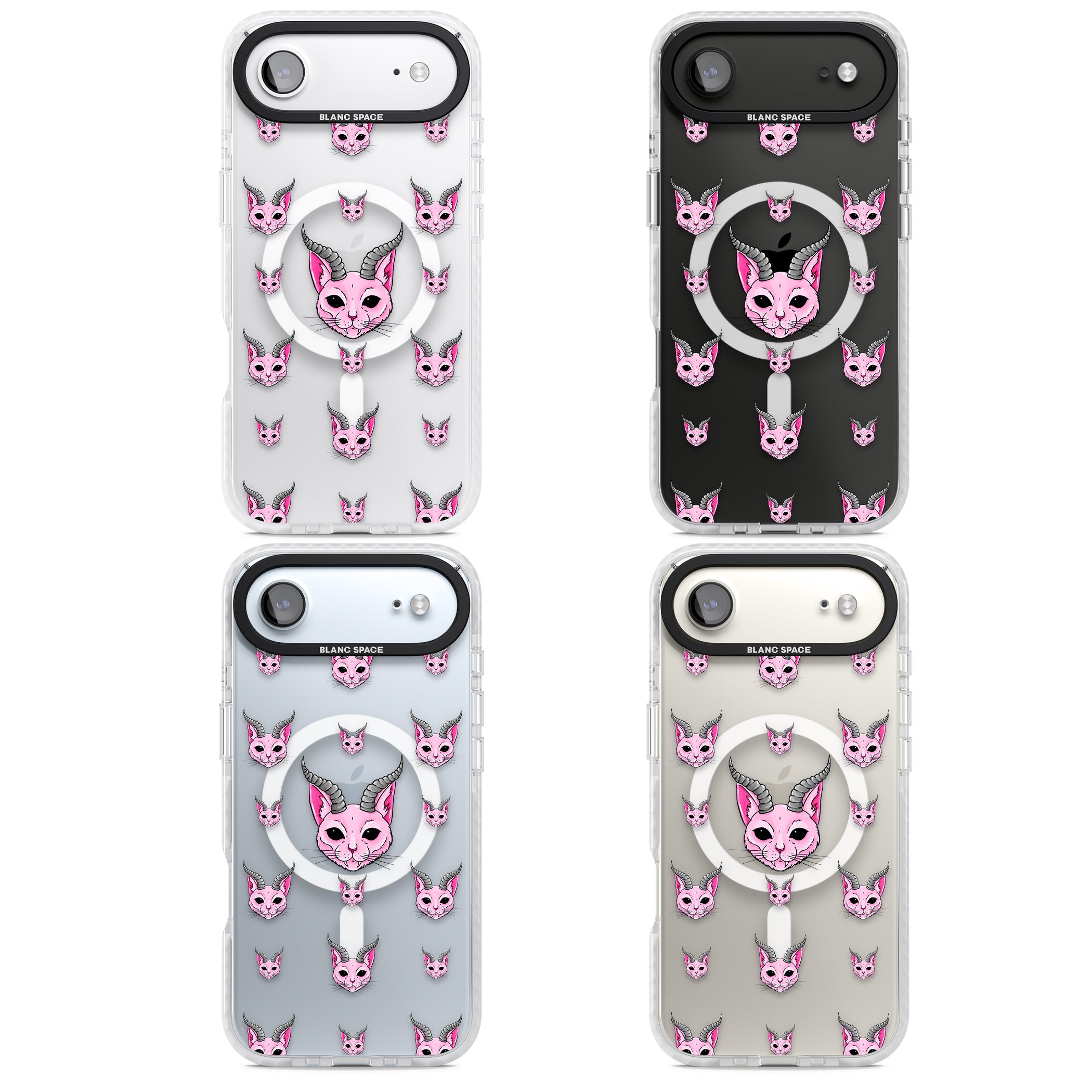 Demon Cat Pattern iPhone 17 Air Impact Pro Clear Phone Case APT Impact Protection