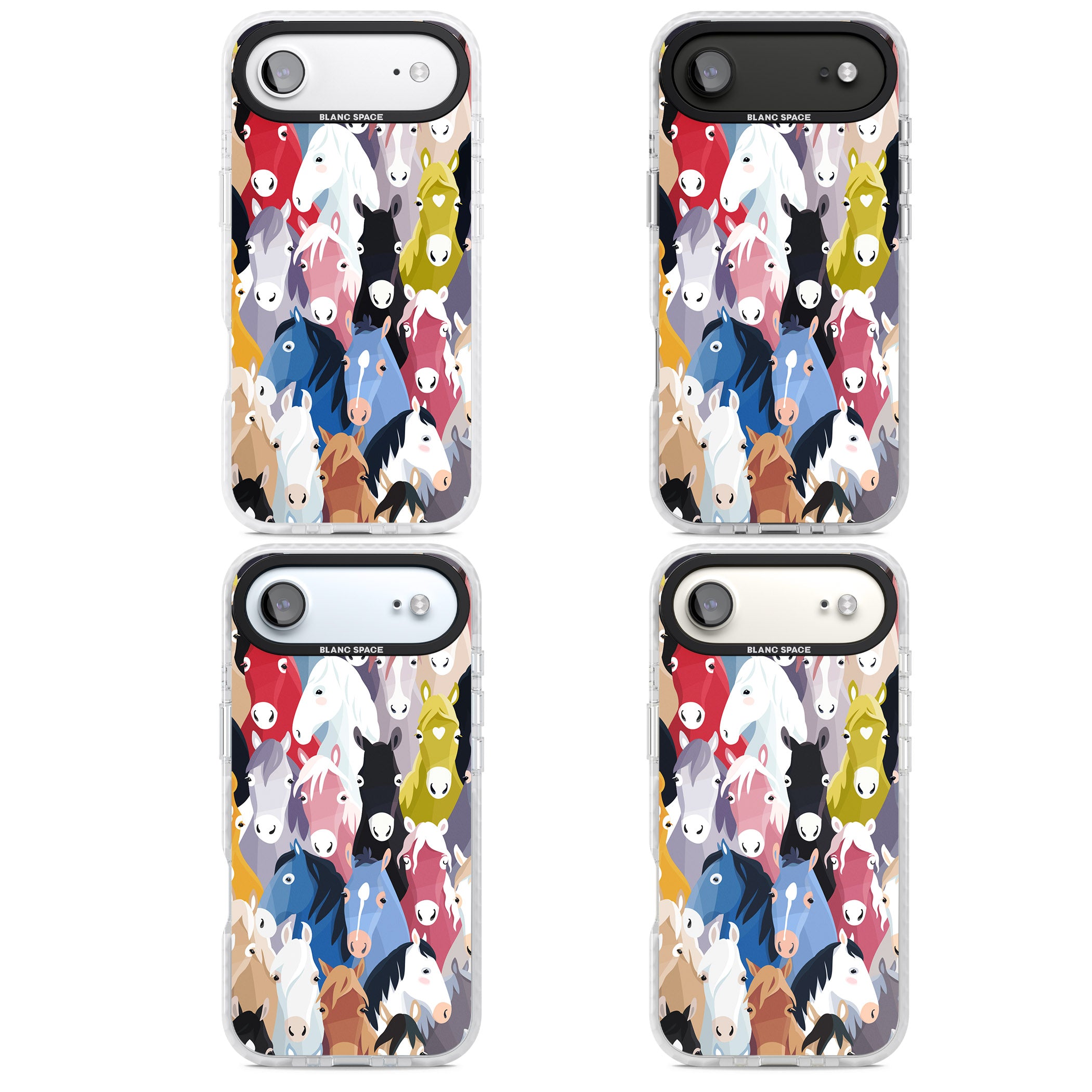 Colourful Horse Pattern iPhone 17 Air Impact Pro Clear Phone Case APT Impact Protection