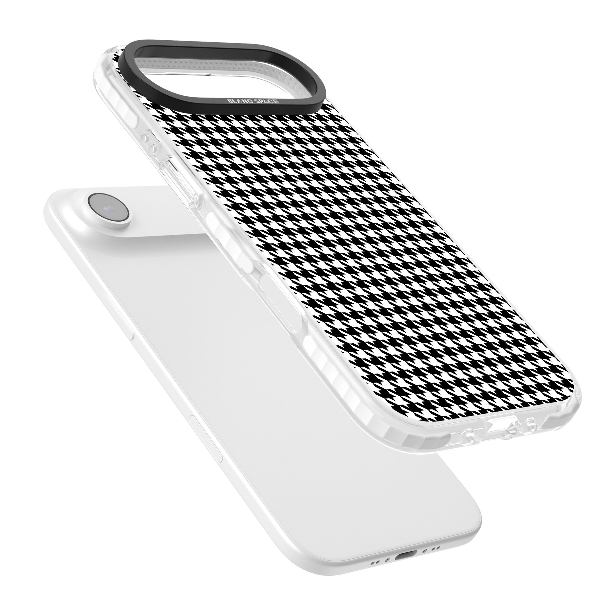 Black Houndstooth Pattern iPhone 17 Air Impact Pro Clear Phone Case Colours