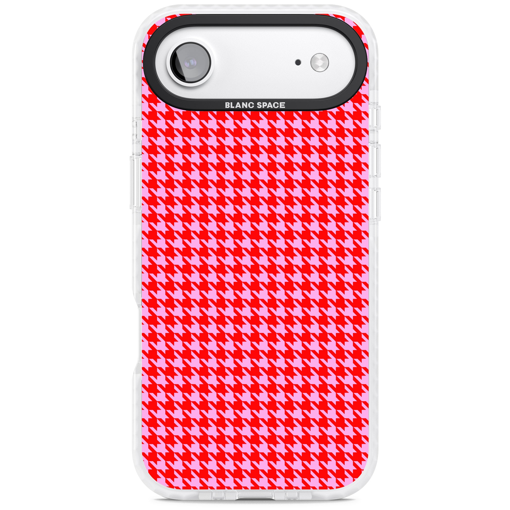 Neon Pink & Red Houndstooth iPhone 17 Air Impact Pro Clear Phone Case