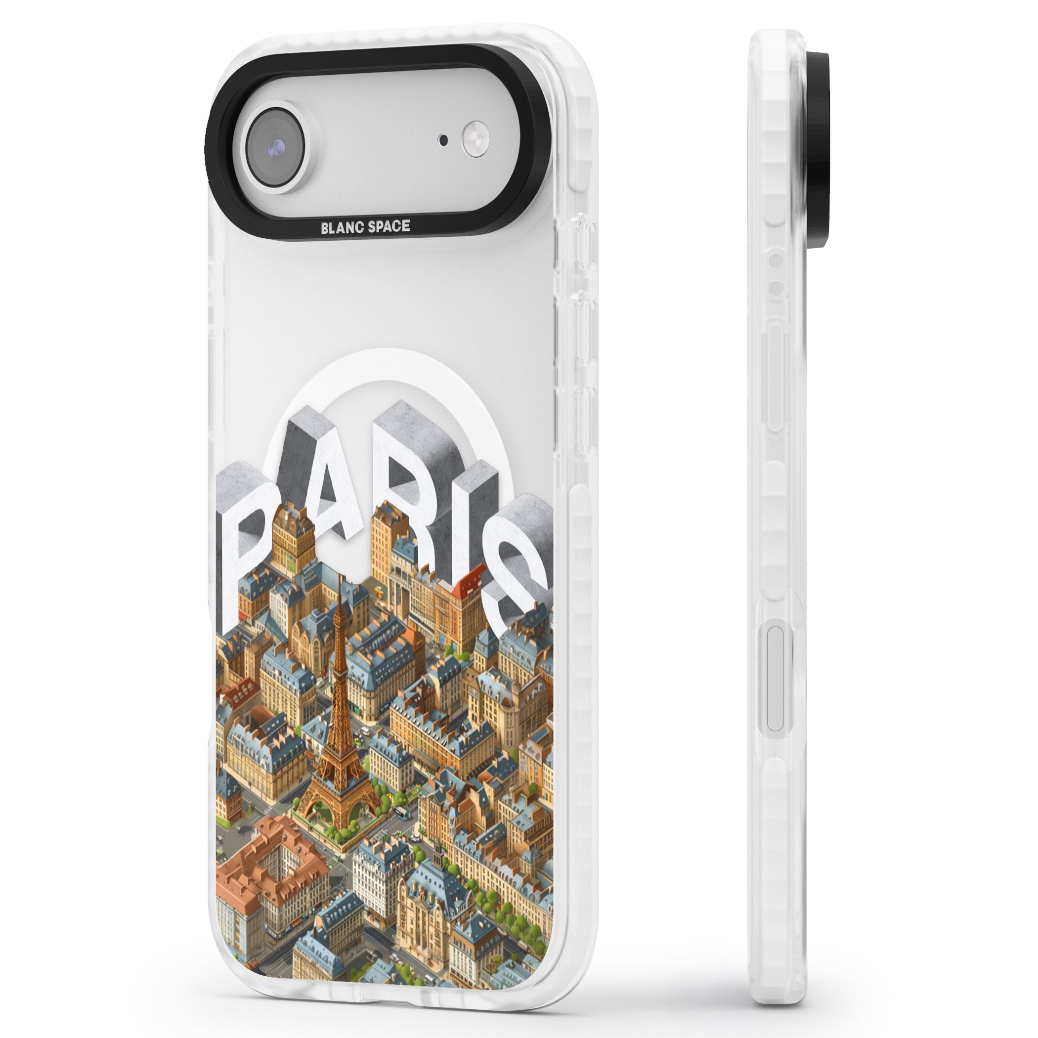 Paris iPhone 17 Air Impact Pro Clear Phone Case Side Profile