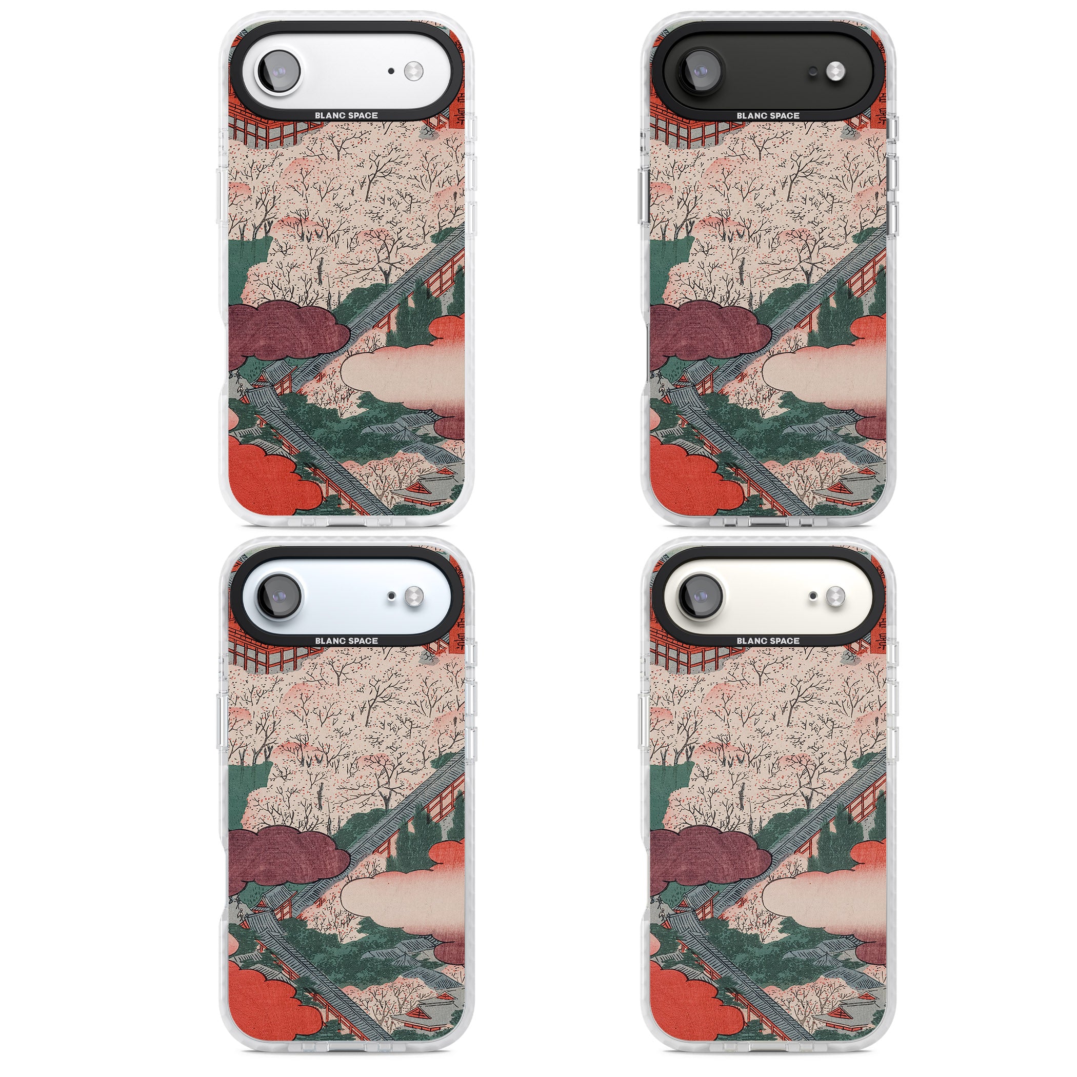 Vintage Japanese Illustrations Japanese City iPhone 17 Air Impact Pro Clear Phone Case APT Impact Protection