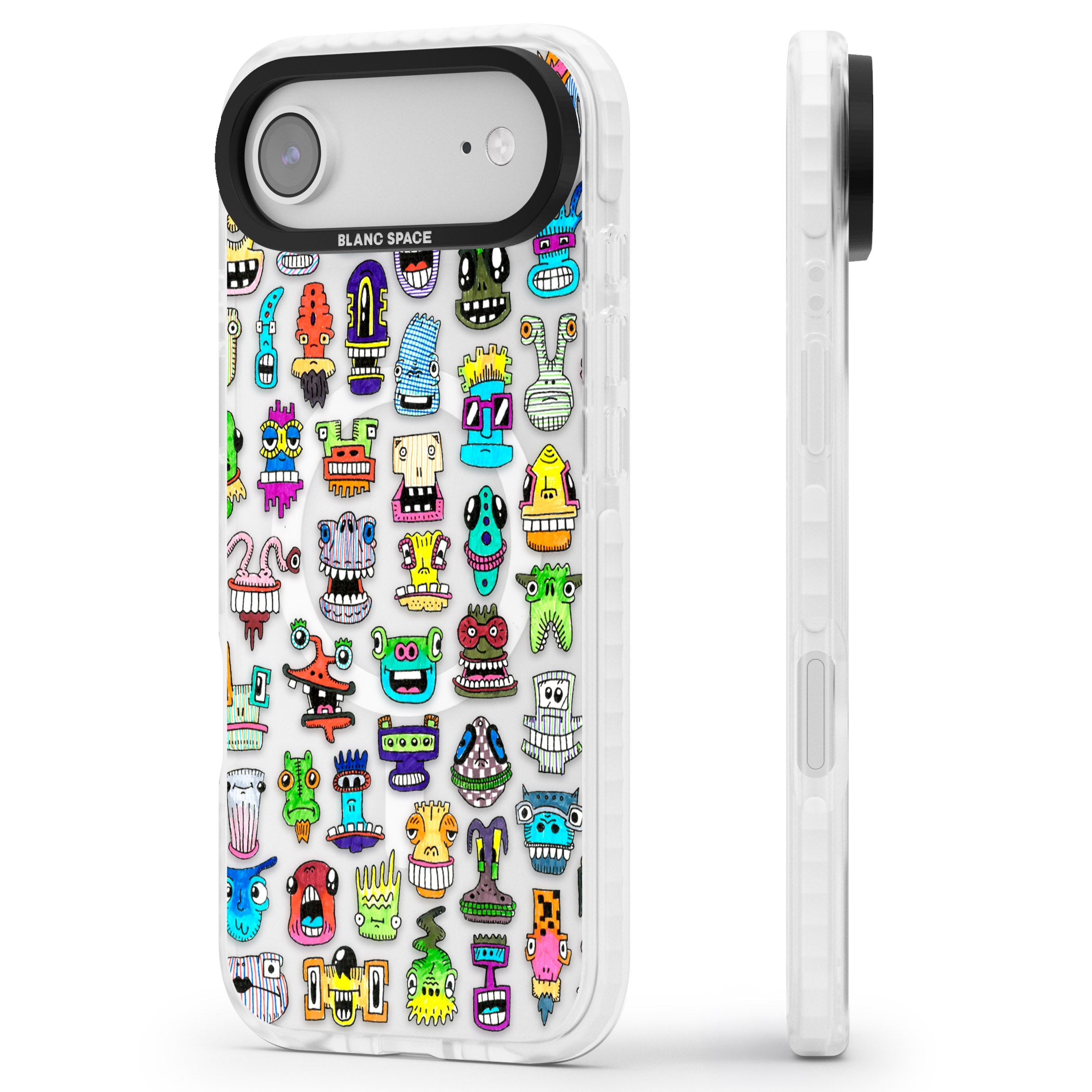 Familiar Faces iPhone 17 Air Impact Pro Clear Phone Case Side Profile