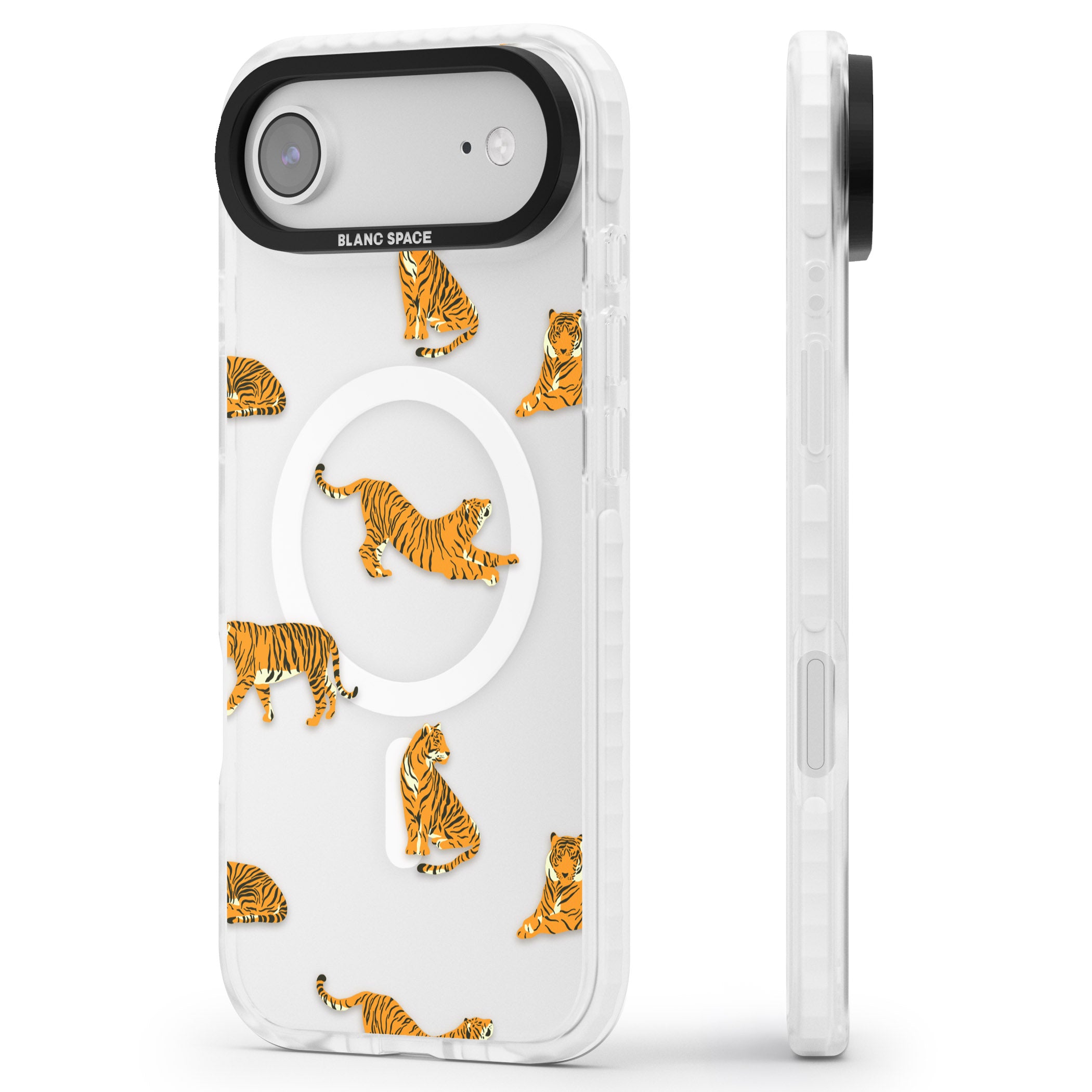 Clear Tiger Jungle iPhone 17 Air Impact Pro Clear Phone Case Side Profile