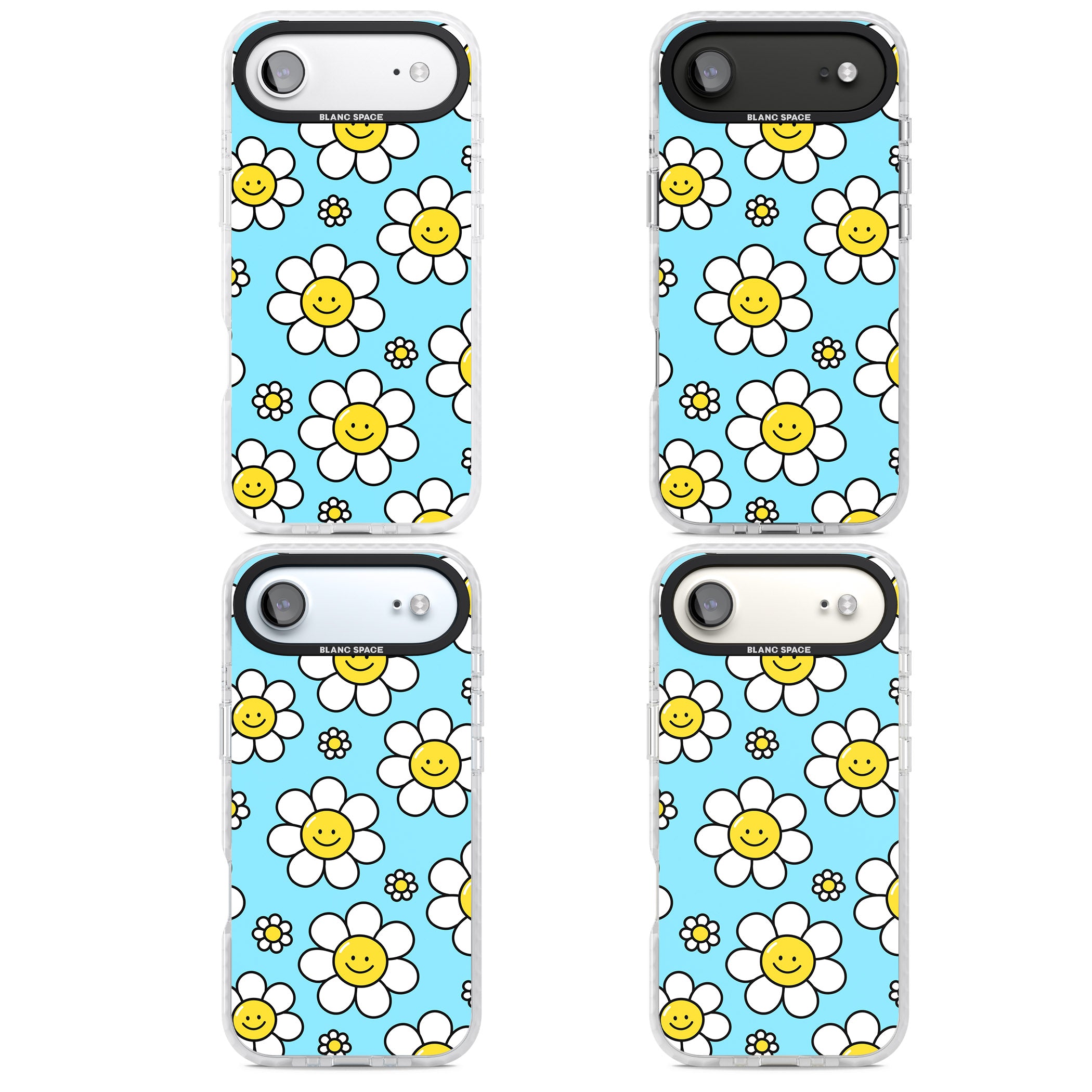 Daisy Faces Kawaii Pattern iPhone 17 Air Impact Pro Clear Phone Case APT Impact Protection
