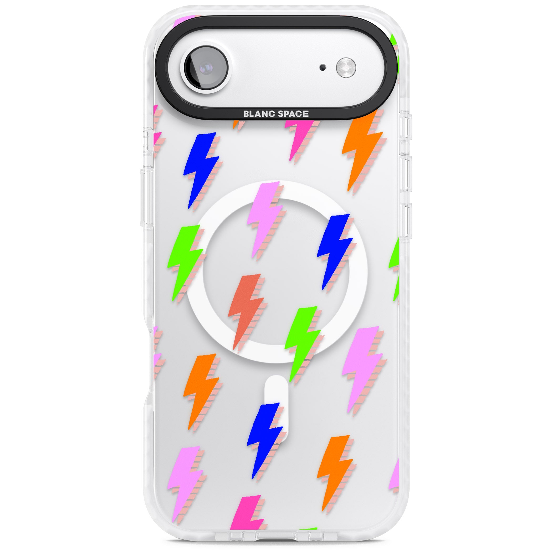 Rainbow Pop Lightning iPhone 17 Air Impact Pro Clear Phone Case