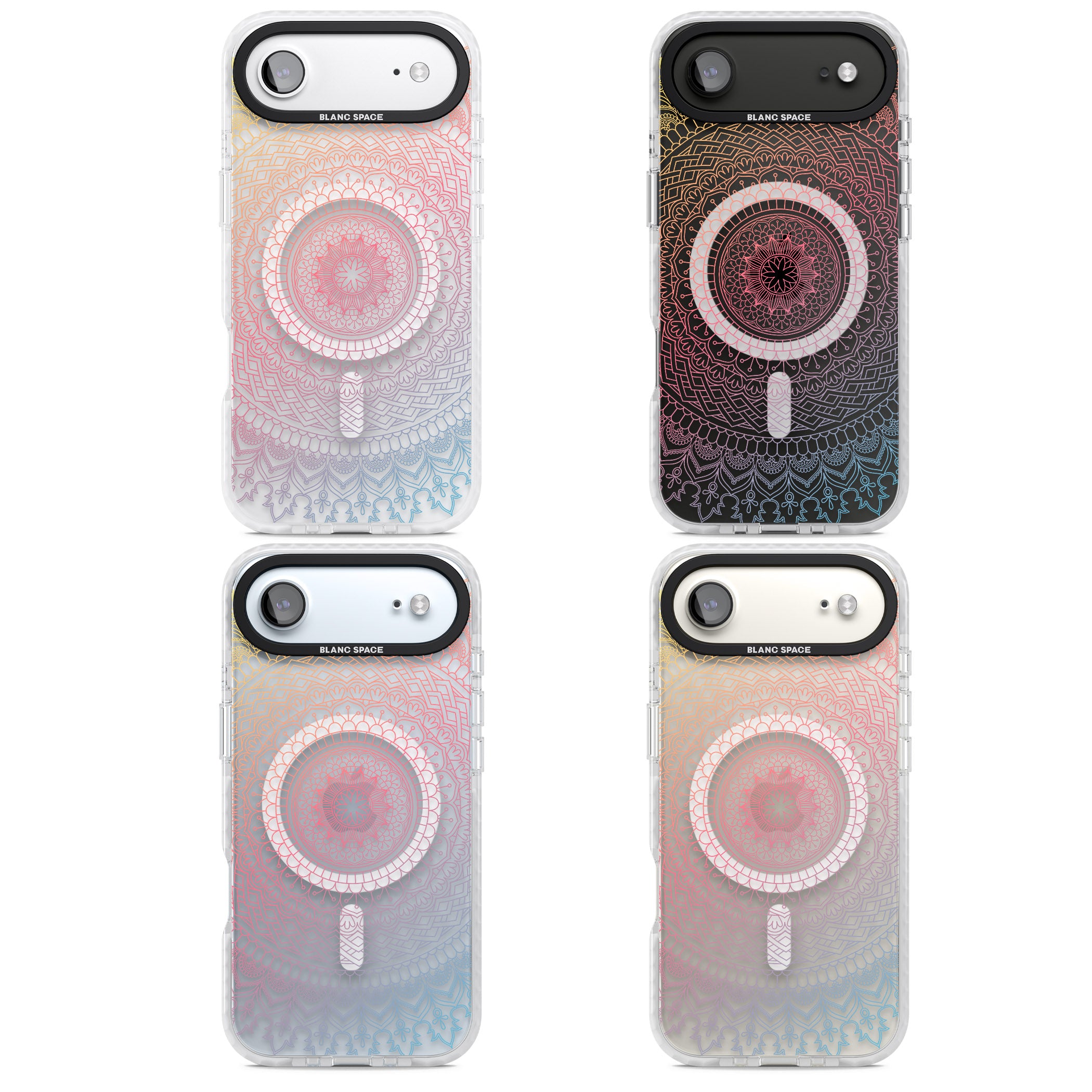 Rainbow Mandala iPhone 17 Air Impact Pro Clear Phone Case APT Impact Protection
