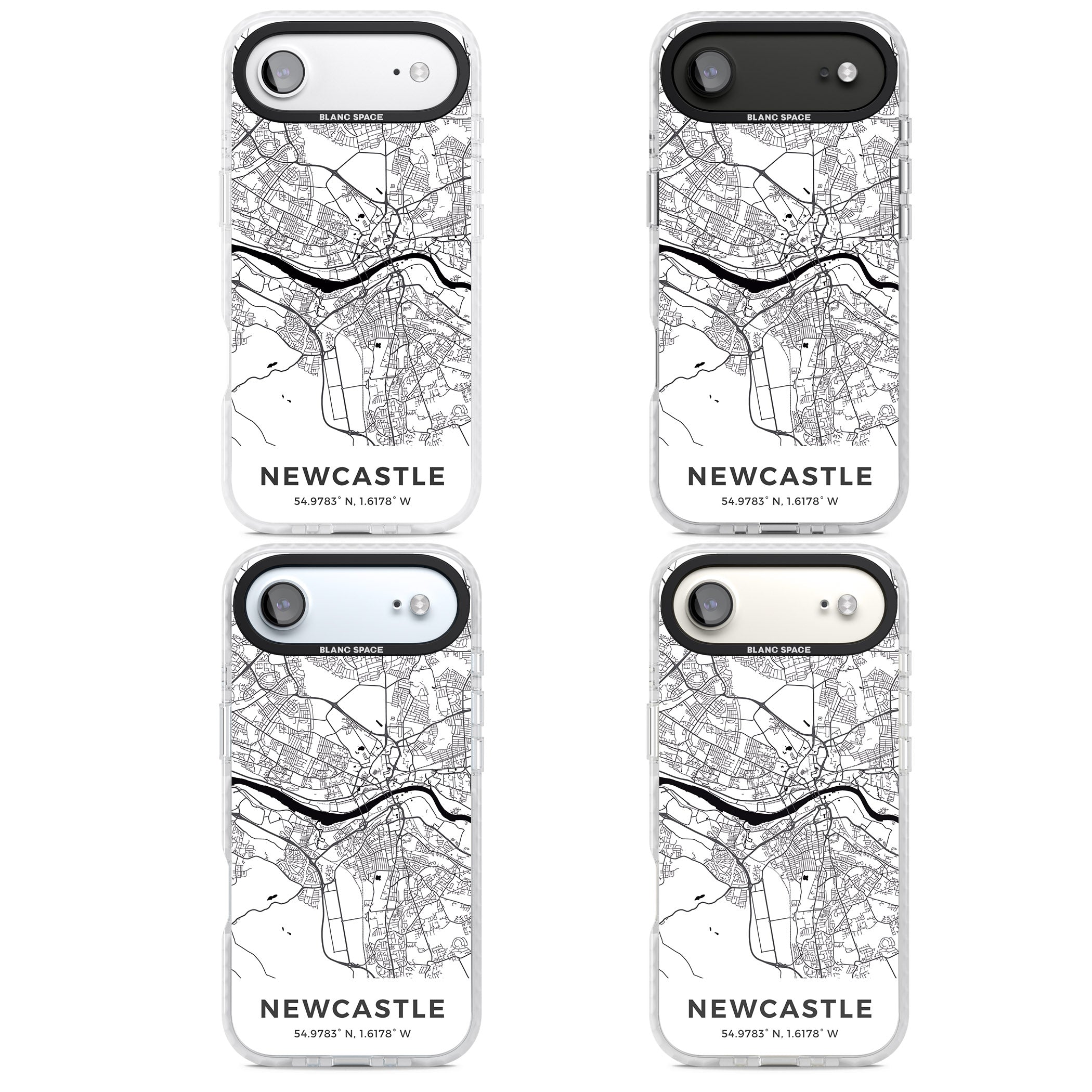 Newcastle City Map iPhone 17 Air Impact Pro Clear Phone Case APT Impact Protection