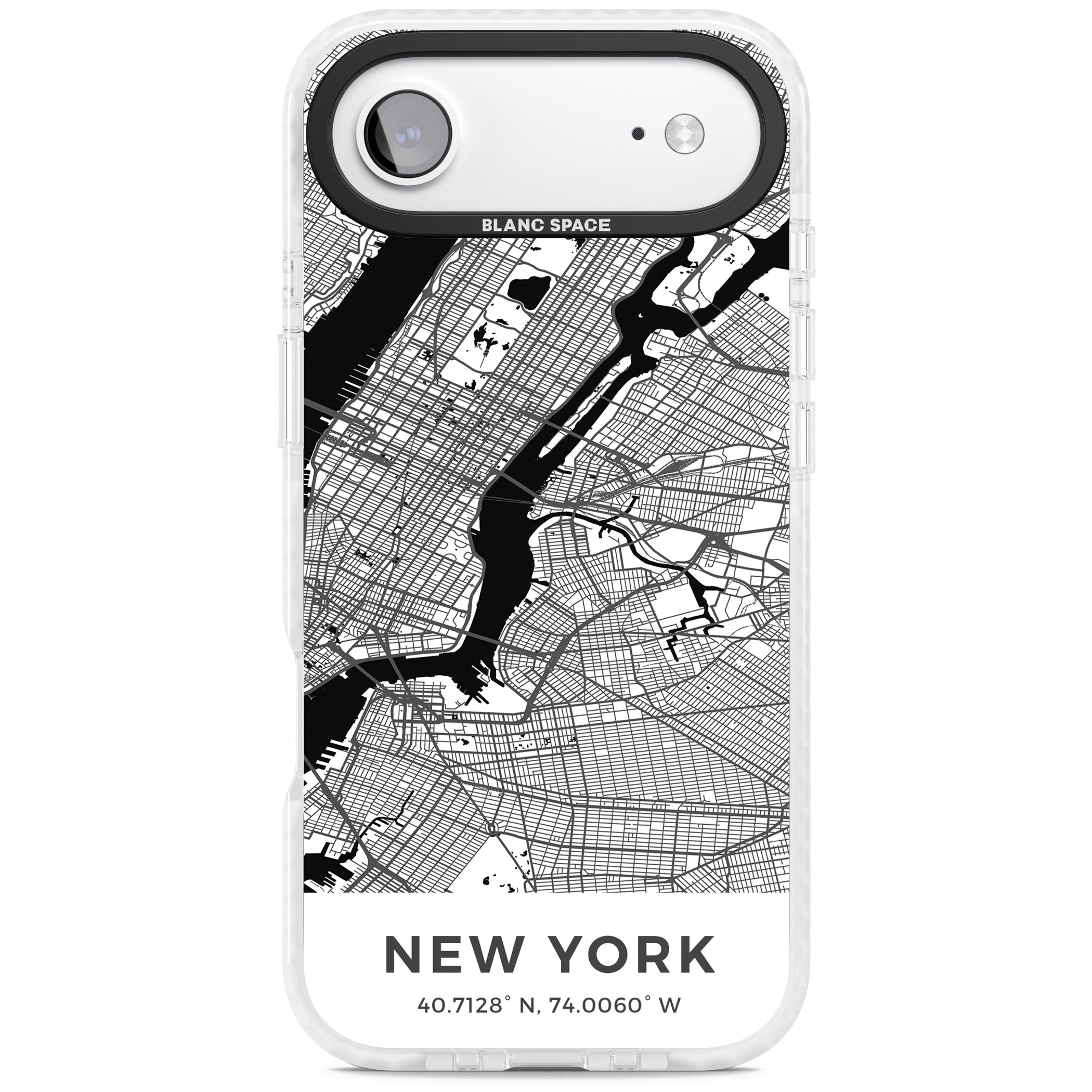New York Map iPhone 17 Air Impact Pro Clear Phone Case