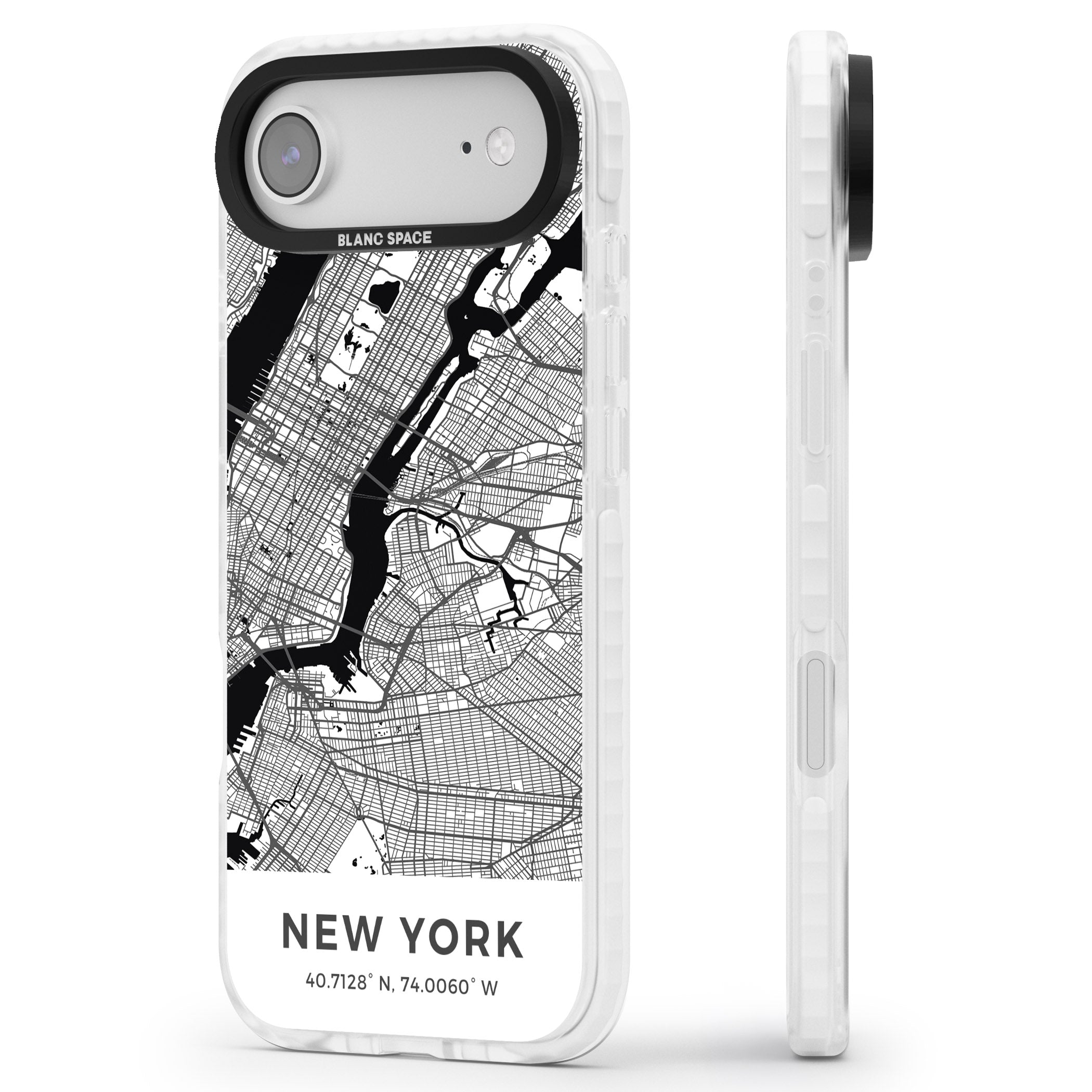 New York Map iPhone 17 Air Impact Pro Clear Phone Case Side Profile