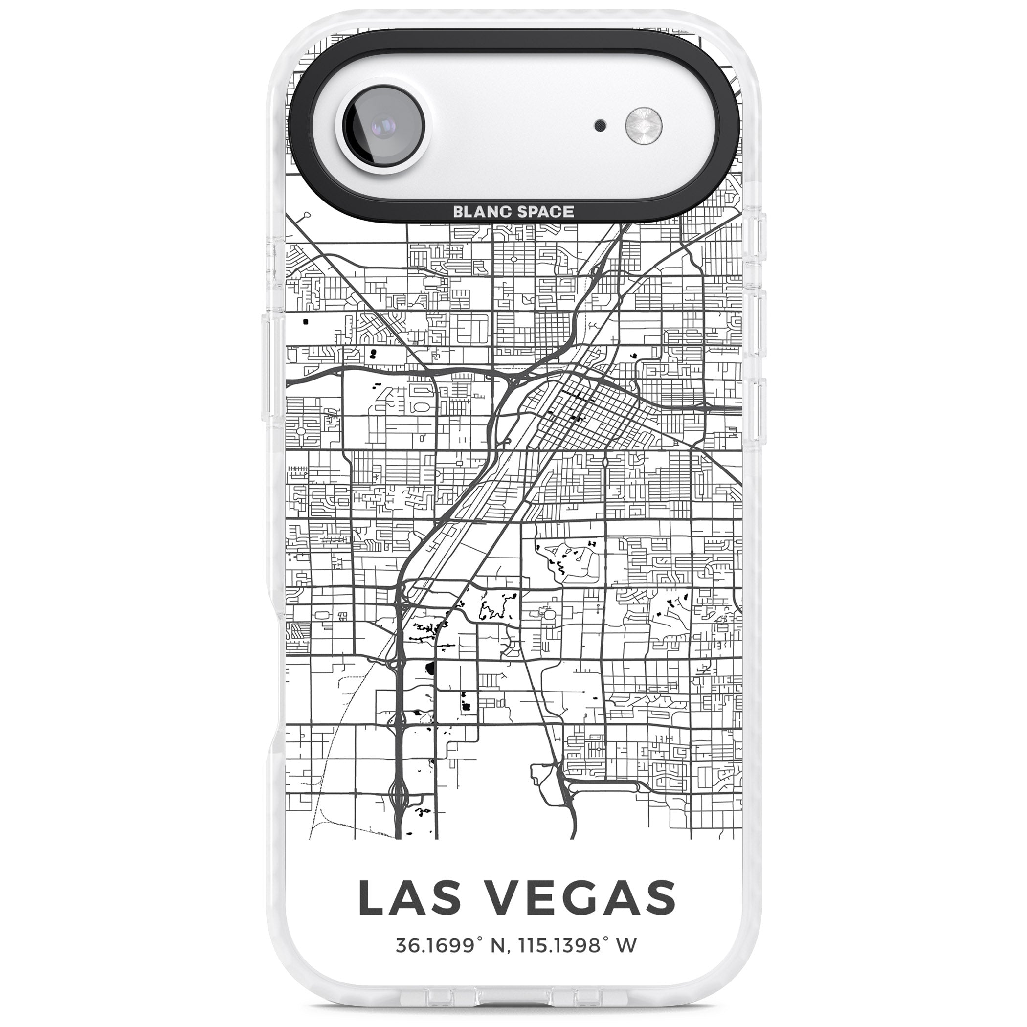 Las Vegas Map iPhone 17 Air Impact Pro Clear Phone Case