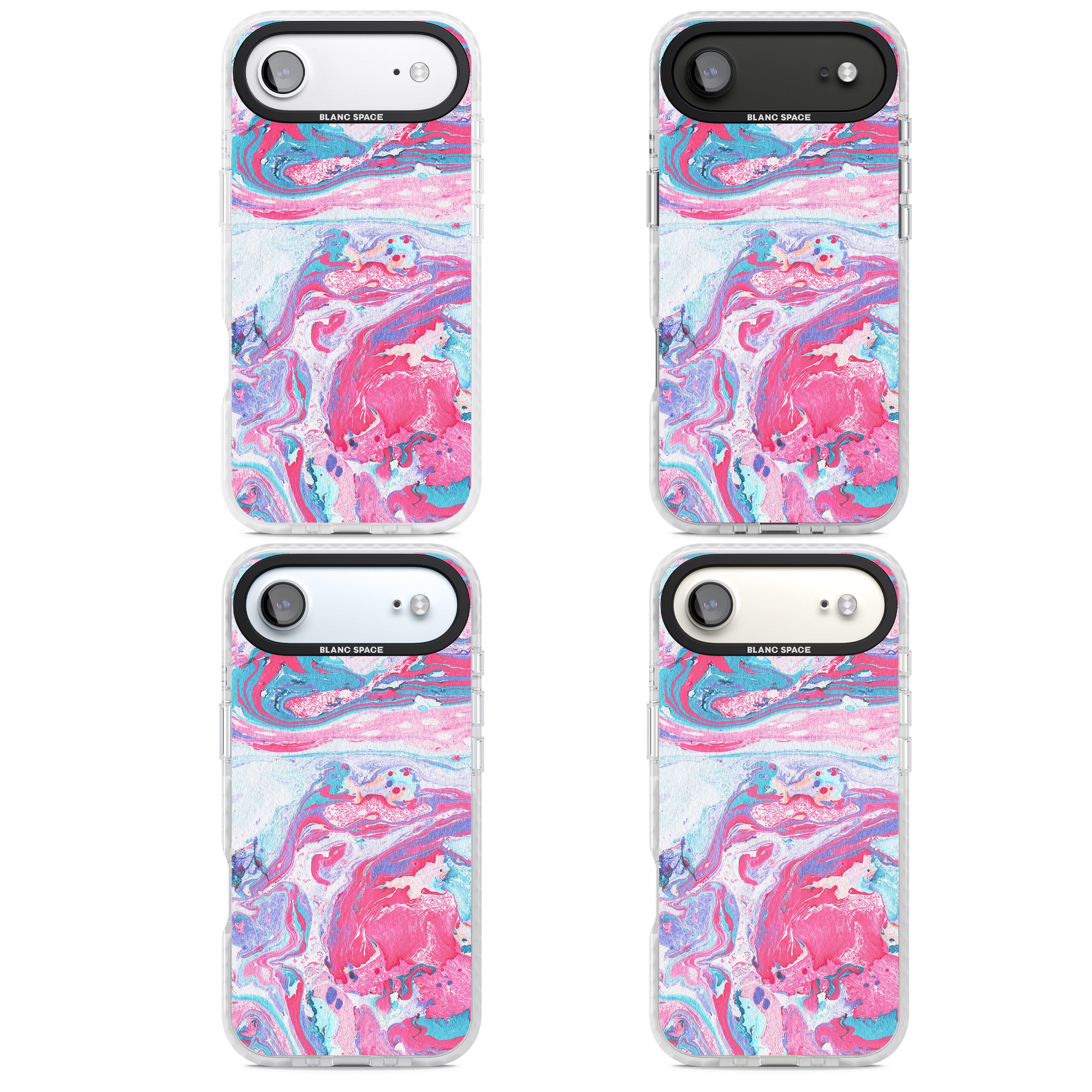 Pink, Blue & Purple Marbled Paper Pattern iPhone 17 Air Impact Pro Clear Phone Case APT Impact Protection