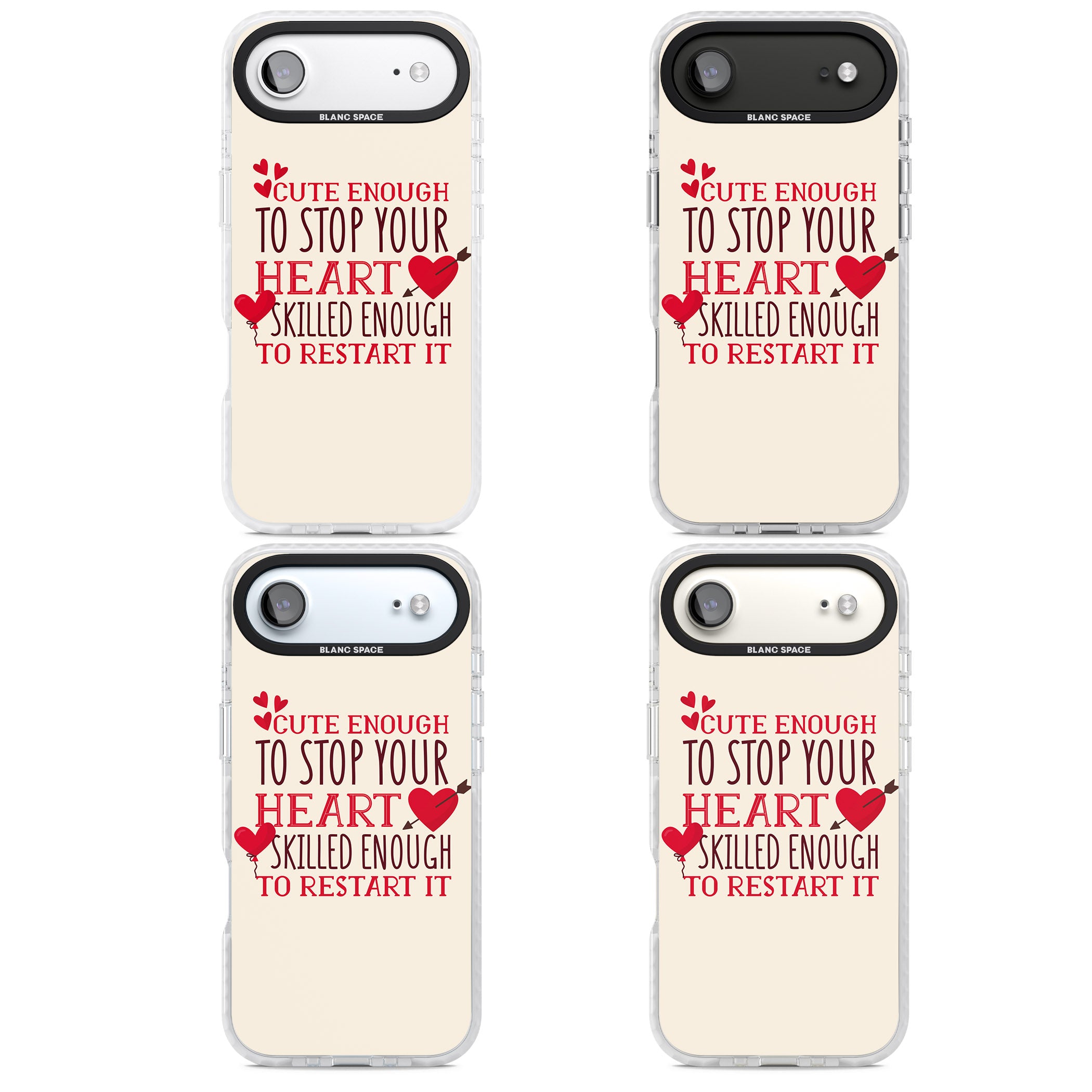 Cute Enough To Stop Your Heart iPhone 17 Air Impact Pro Clear Phone Case APT Impact Protection