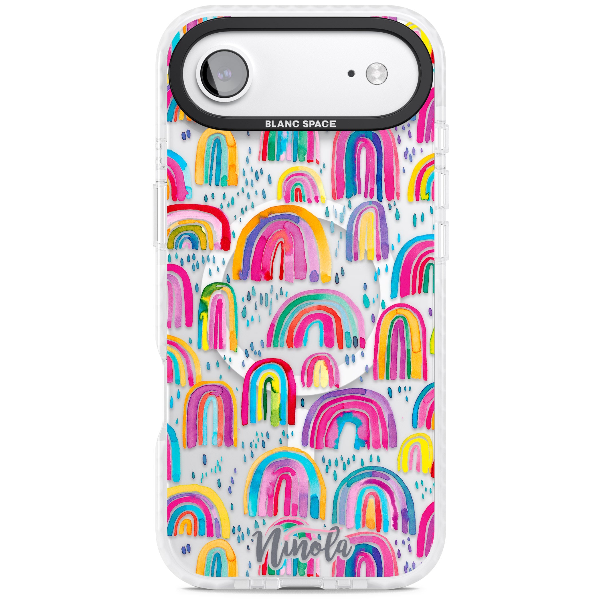 Watercolor Rainbow iPhone 17 Air Impact Pro Clear Phone Case