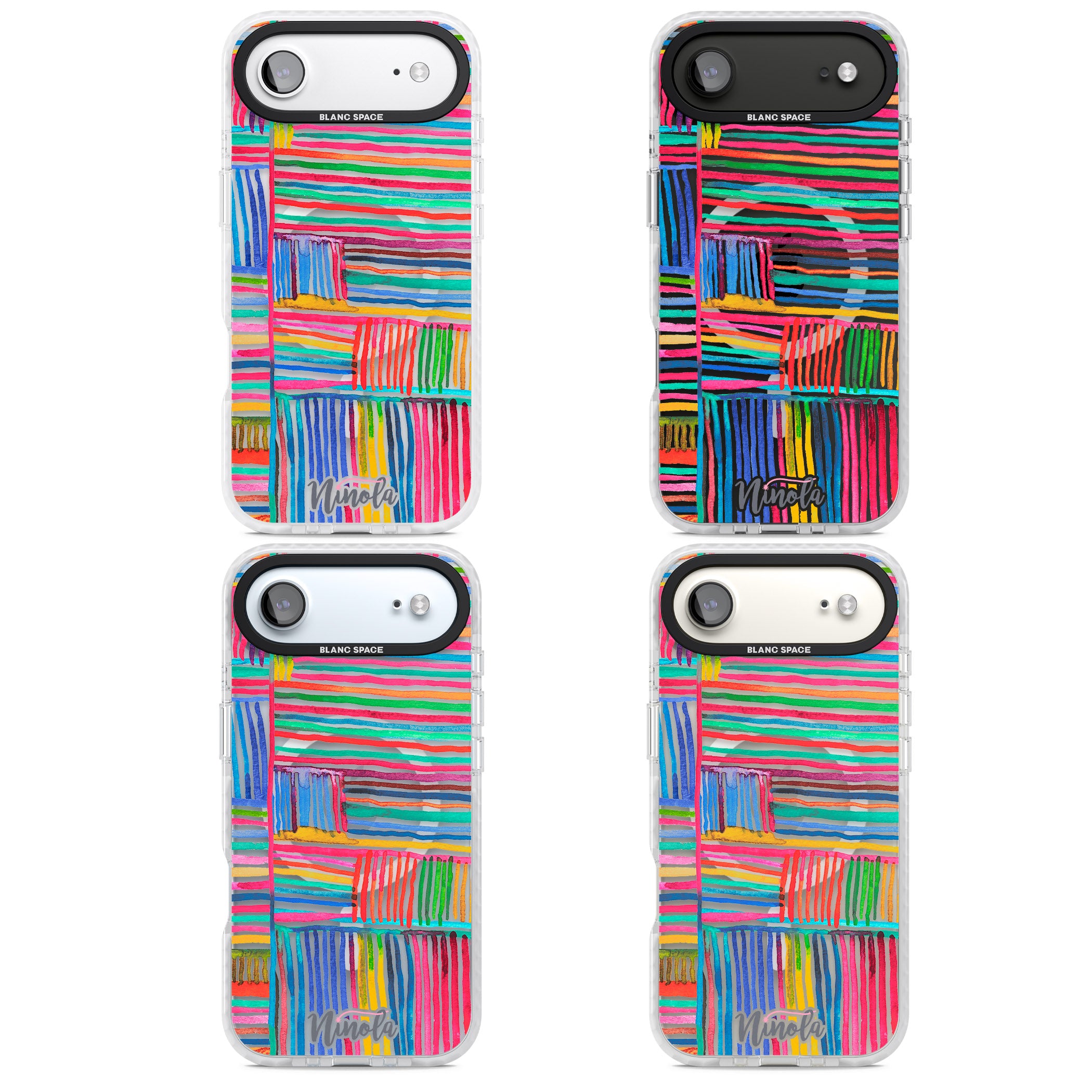 Vibrant Watercolor Lines iPhone 17 Air Impact Pro Clear Phone Case APT Impact Protection