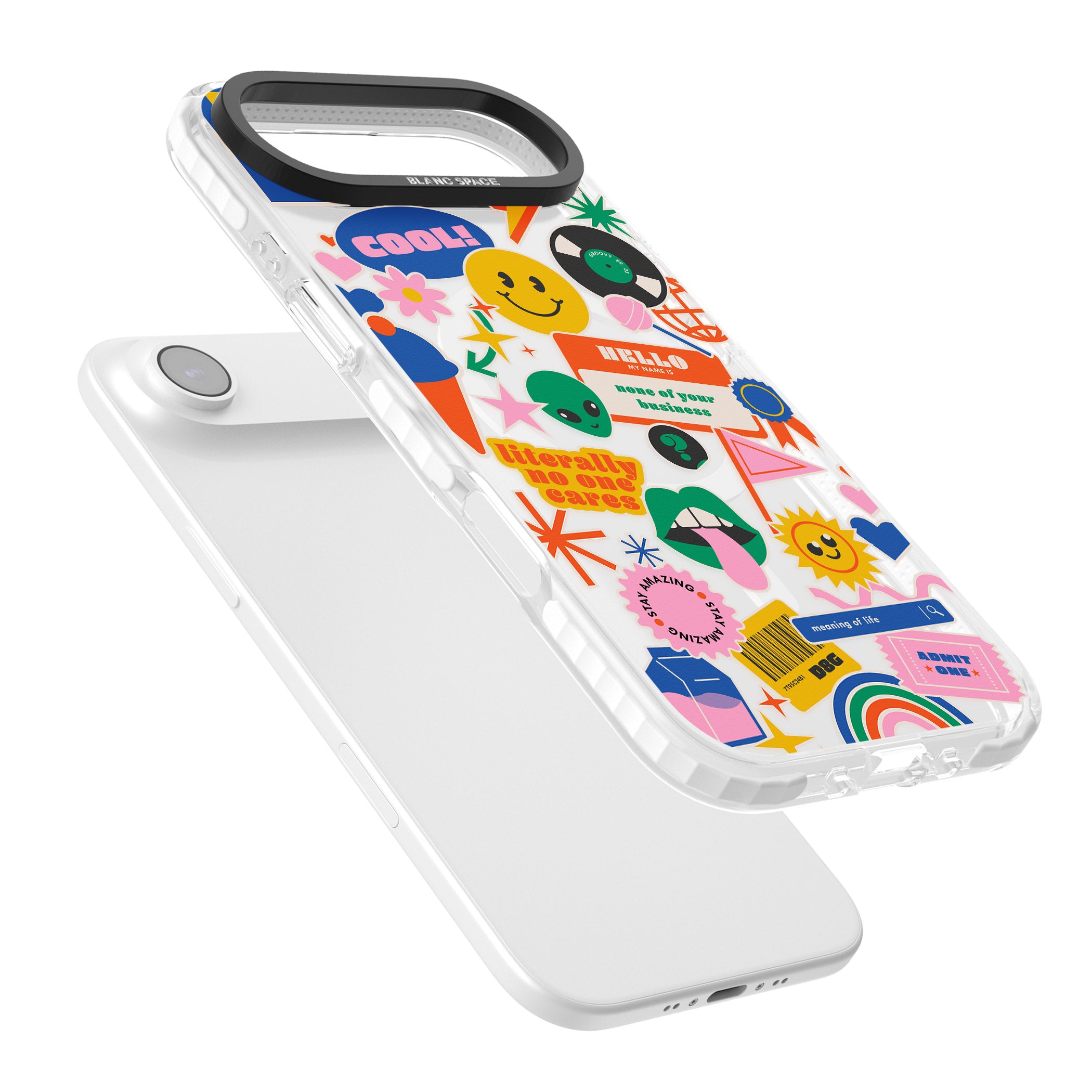 Nostalgic Sticker Vibes iPhone 17 Air Impact Pro Clear Phone Case Colours