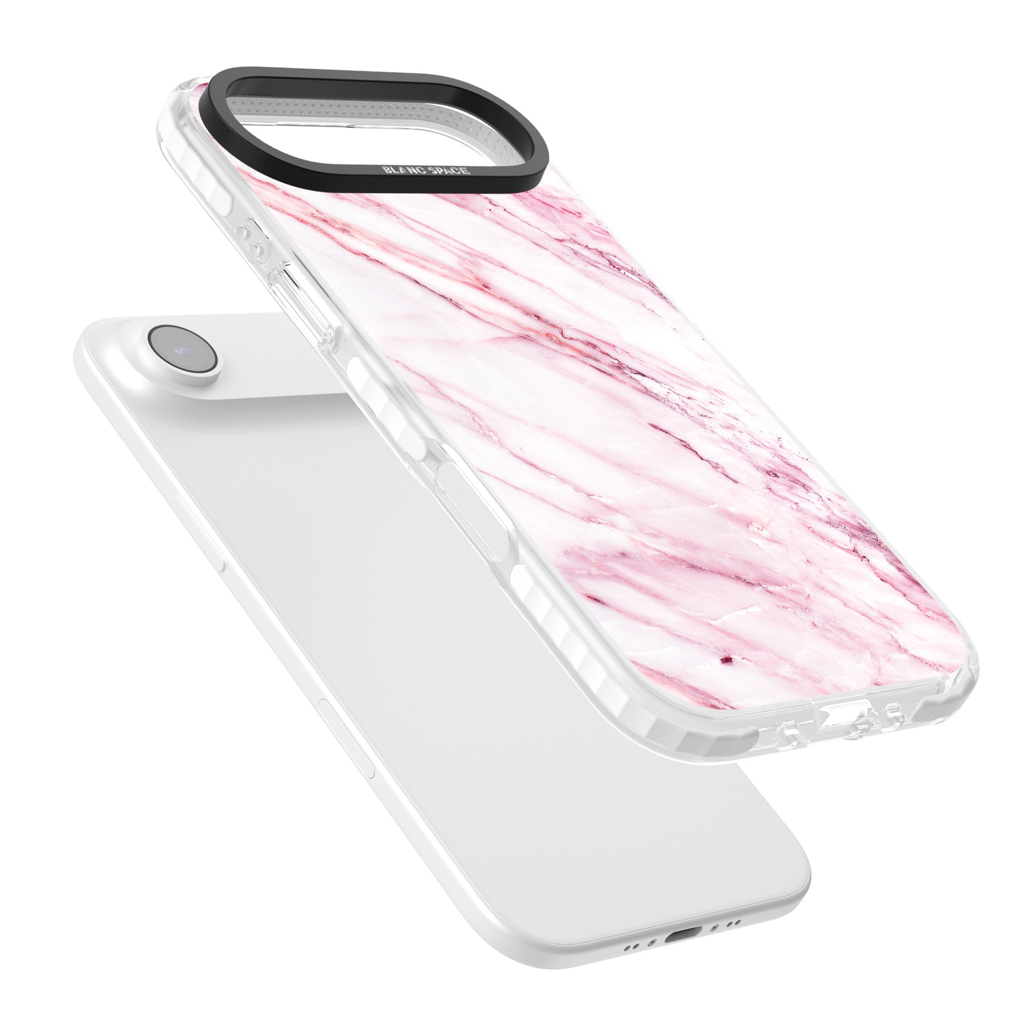 White Pink Onyx Marble iPhone 17 Air Impact Pro Clear Phone Case Colours