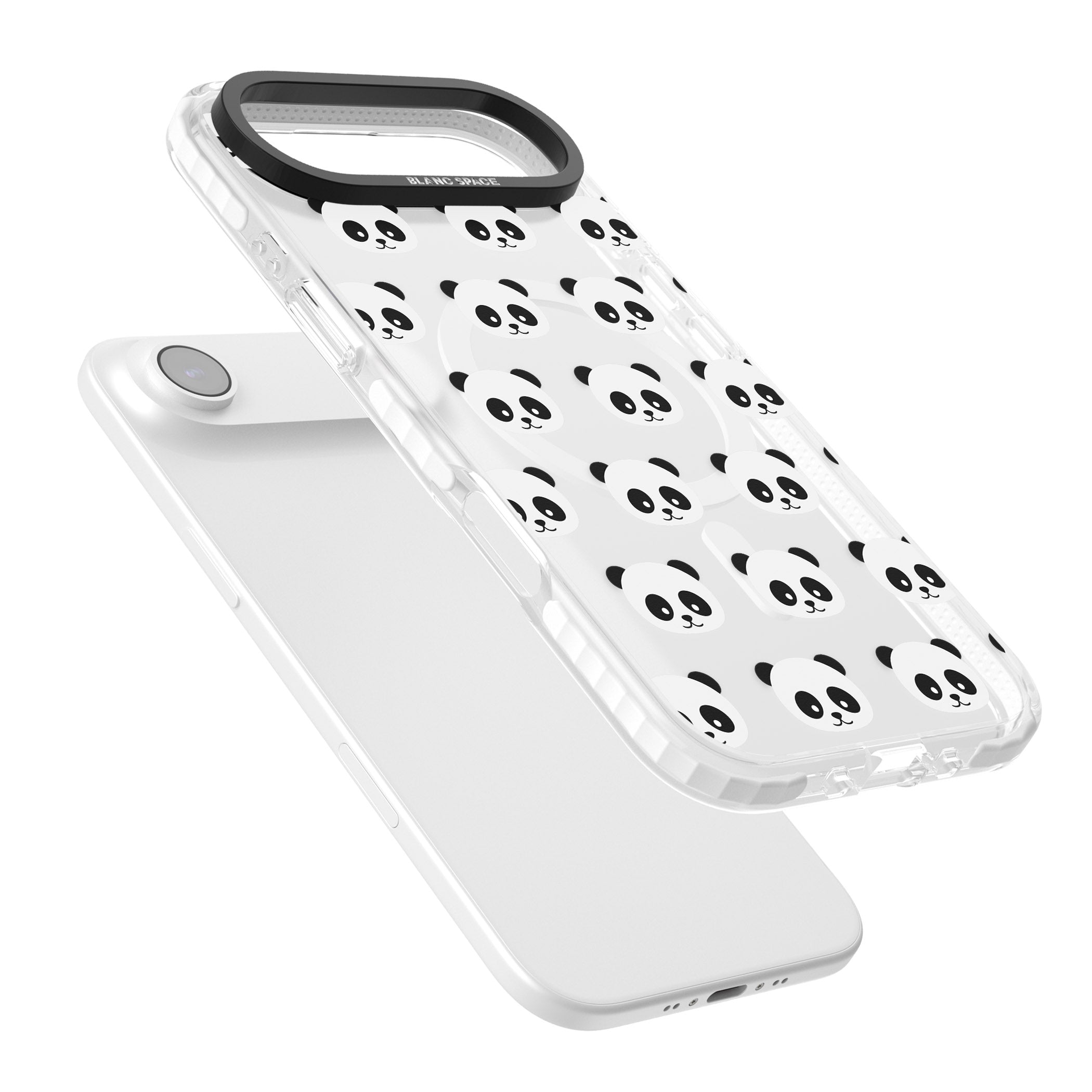 Panda Face Pattern iPhone 17 Air Impact Pro Clear Phone Case Colours