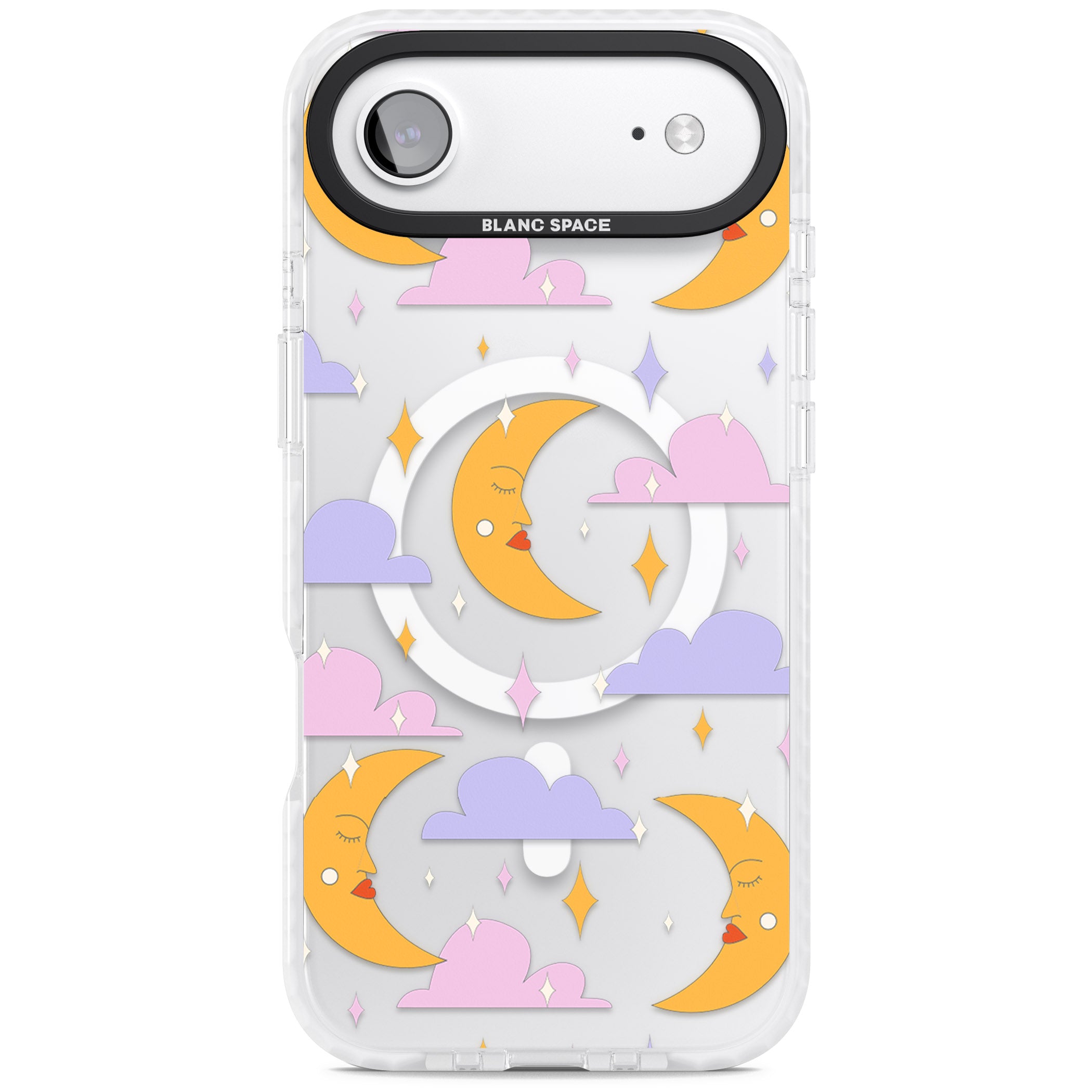 Moons & Clouds iPhone 17 Air Impact Pro Clear Phone Case