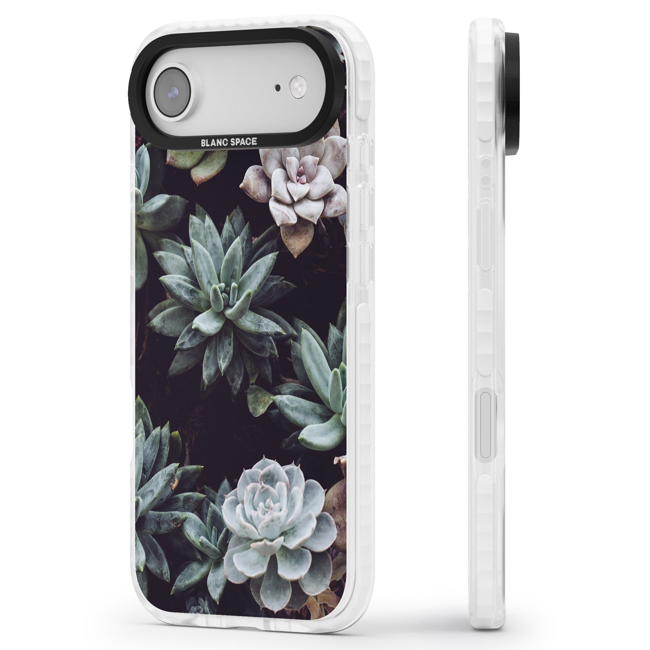 Succulent Bloom Mixed iPhone 17 Air Impact Pro Clear Phone Case Side Profile
