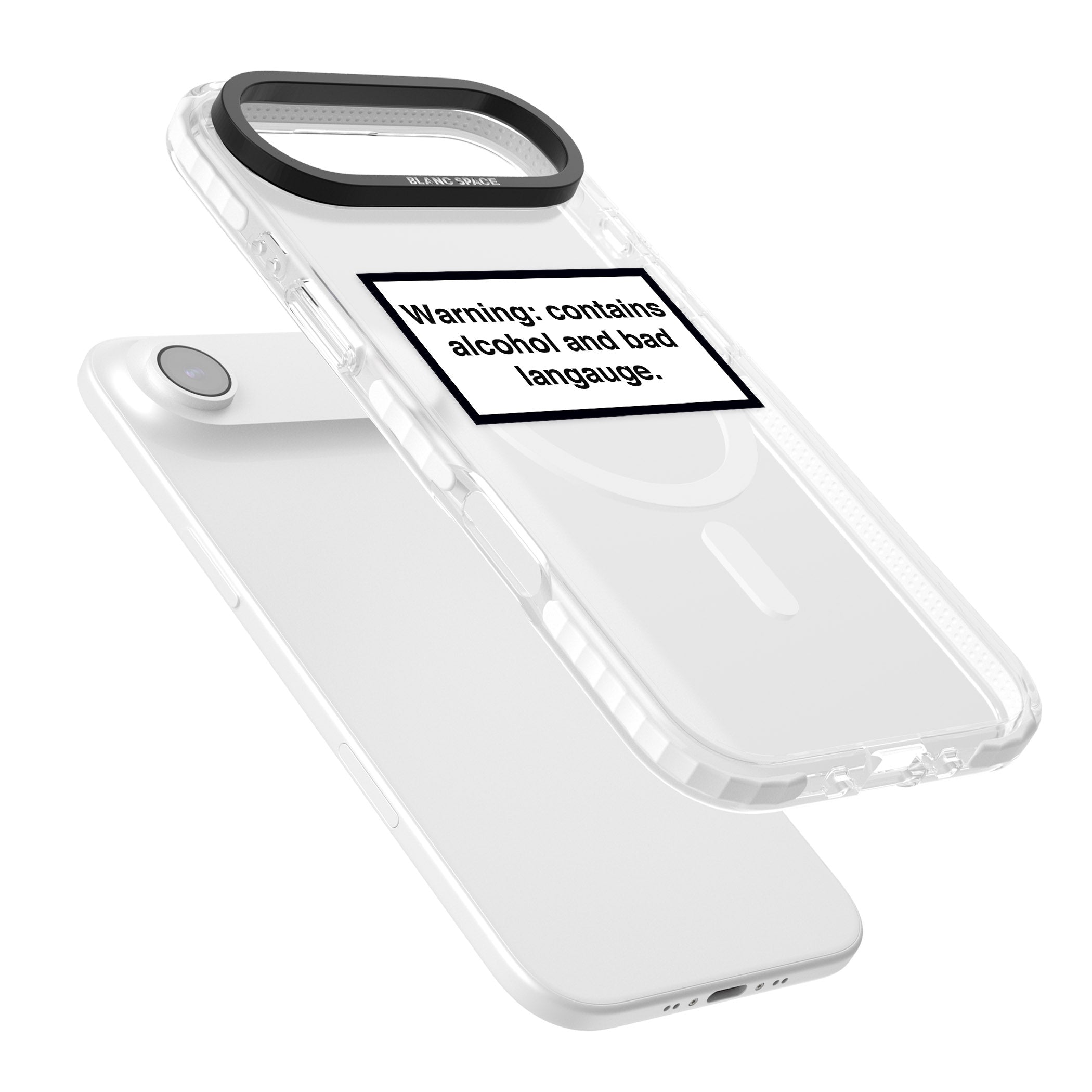 Warning: Contains Alcohol & Bad Language iPhone 17 Air Impact Pro Clear Phone Case Colours