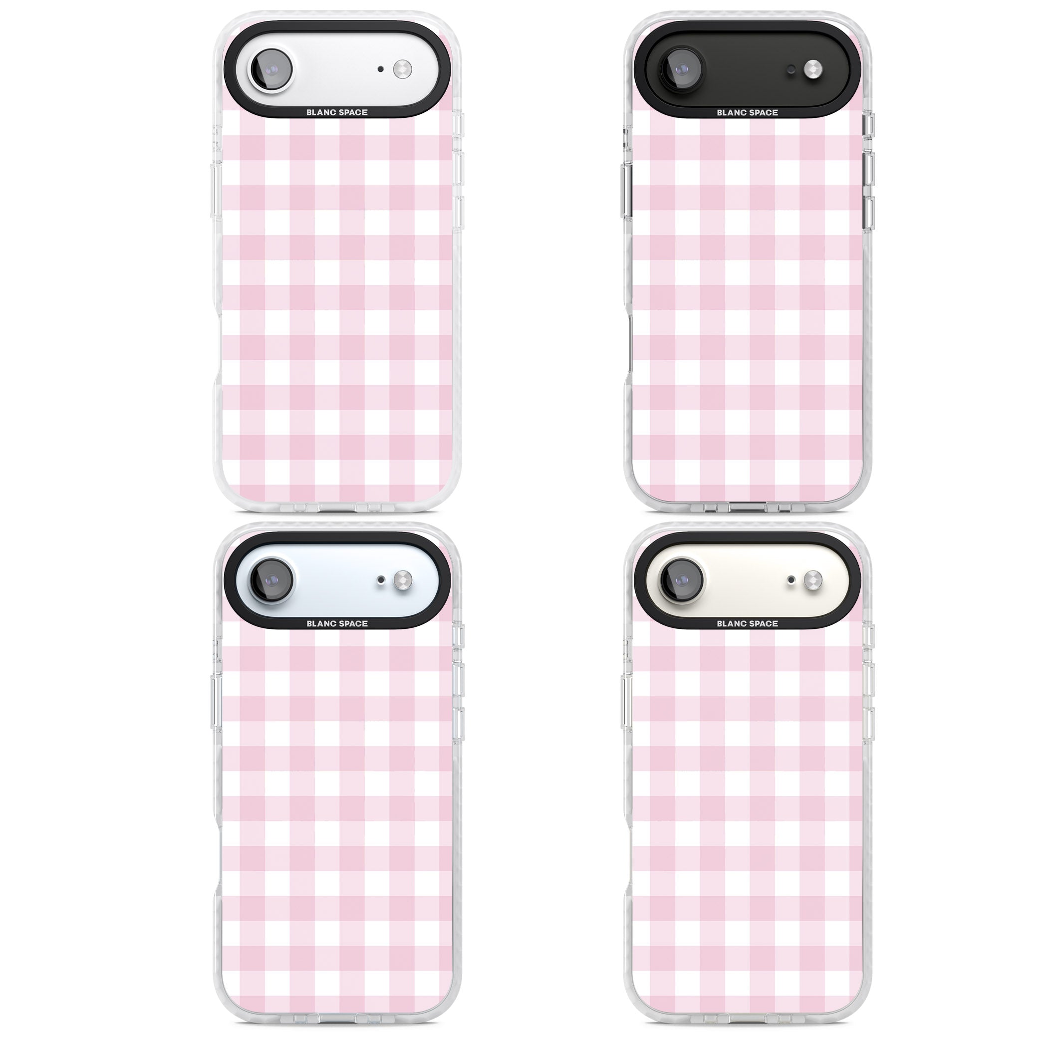 Pink Gingham Pattern iPhone 17 Air Impact Pro Clear Phone Case APT Impact Protection