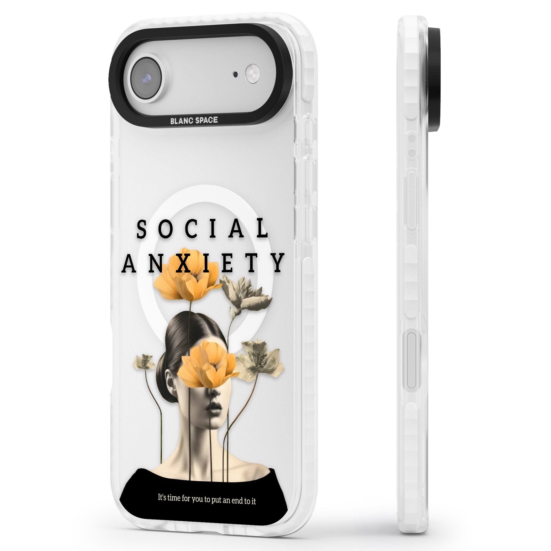 Social Anxiety iPhone 17 Air Impact Pro Clear Phone Case Side Profile