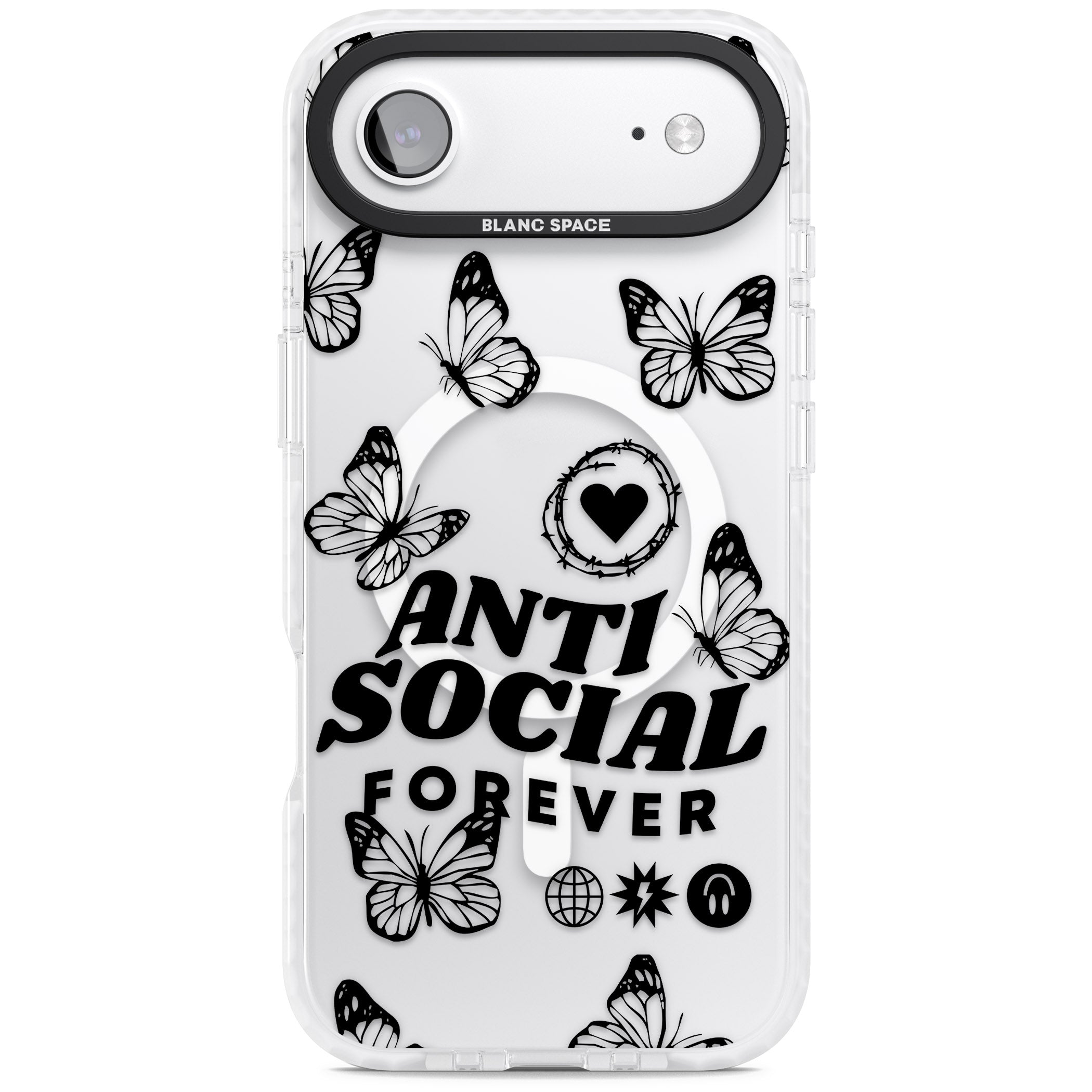 Anti Social Forever iPhone 17 Air Impact Pro Clear Phone Case