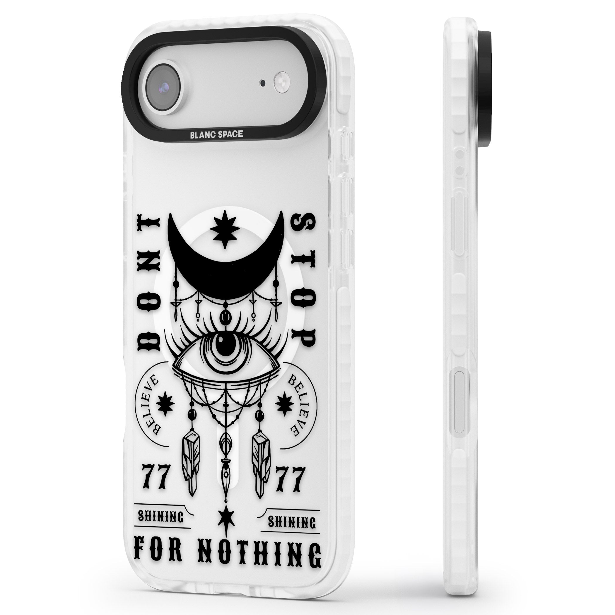 Dont Stop For Nothing iPhone 17 Air Impact Pro Clear Phone Case Side Profile