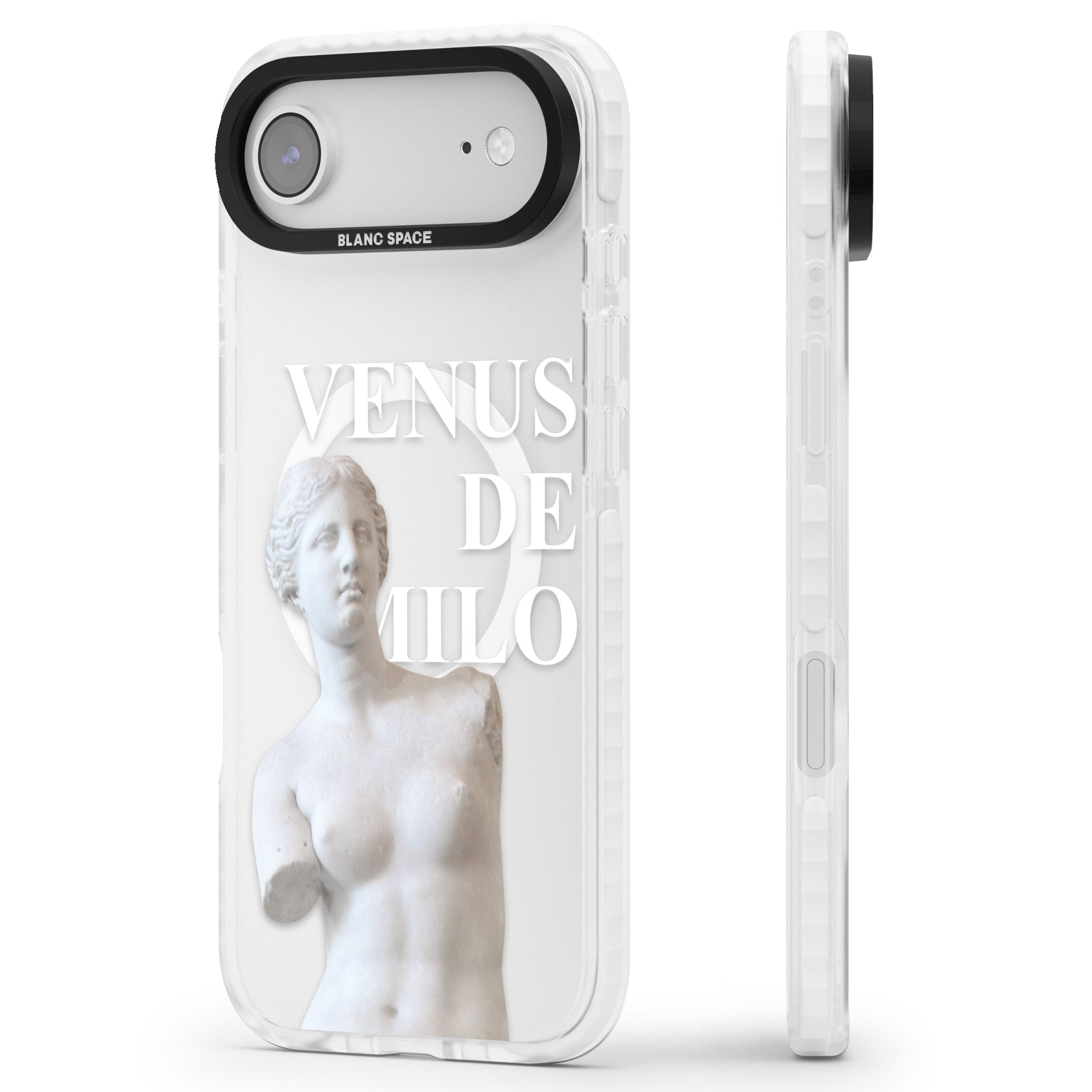 Venus De Milo Cutout iPhone 17 Air Impact Pro Clear Phone Case Side Profile