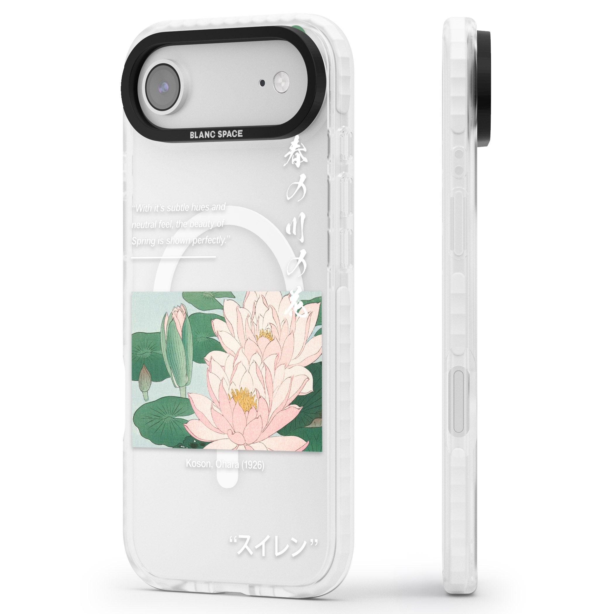 Water Lily iPhone 17 Air Impact Pro Clear Phone Case Side Profile