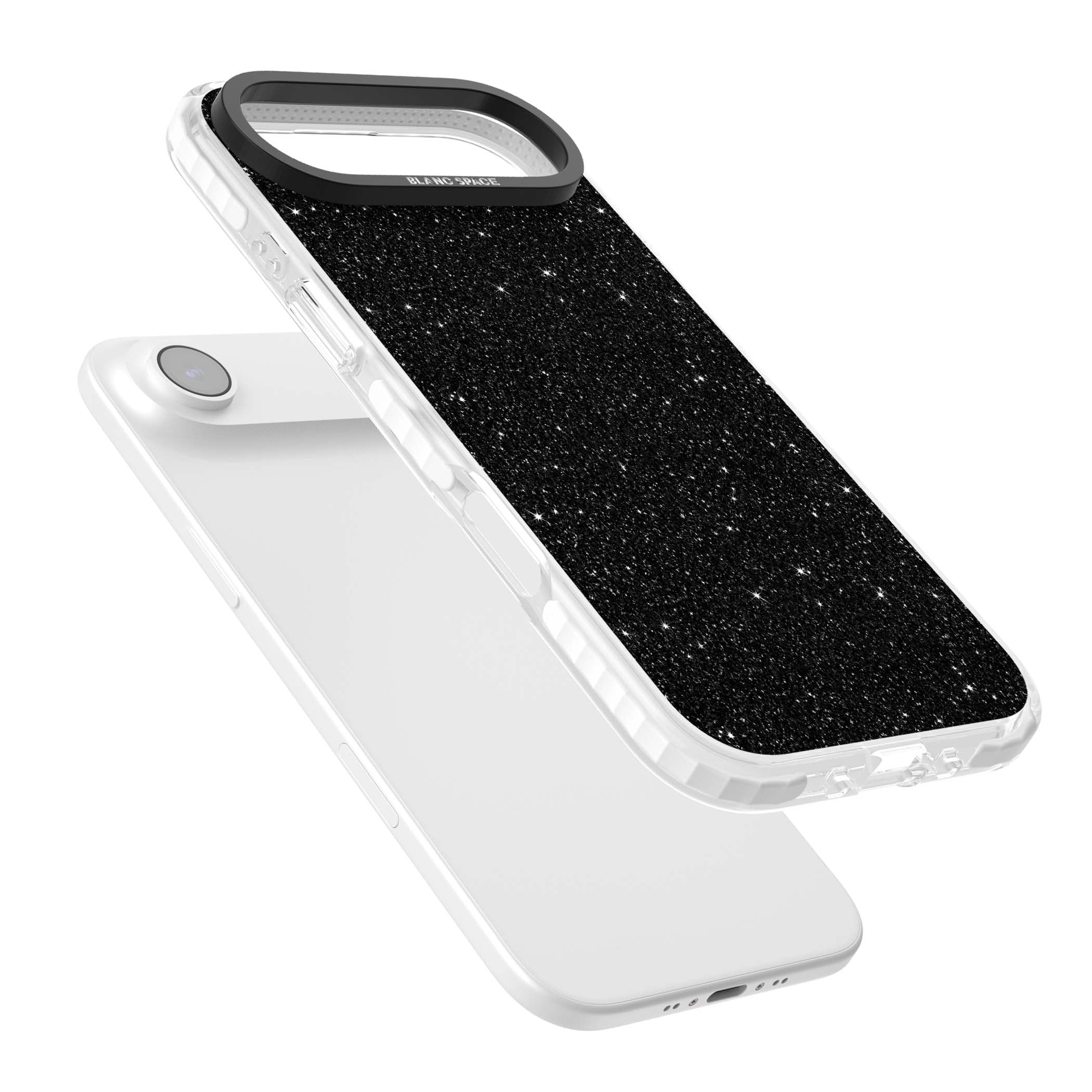 Black Glitter black glitter iPhone case featuring an all-over sparkly shimmer pattern on a jet black base | Impact Magsafe case for iPhone Air