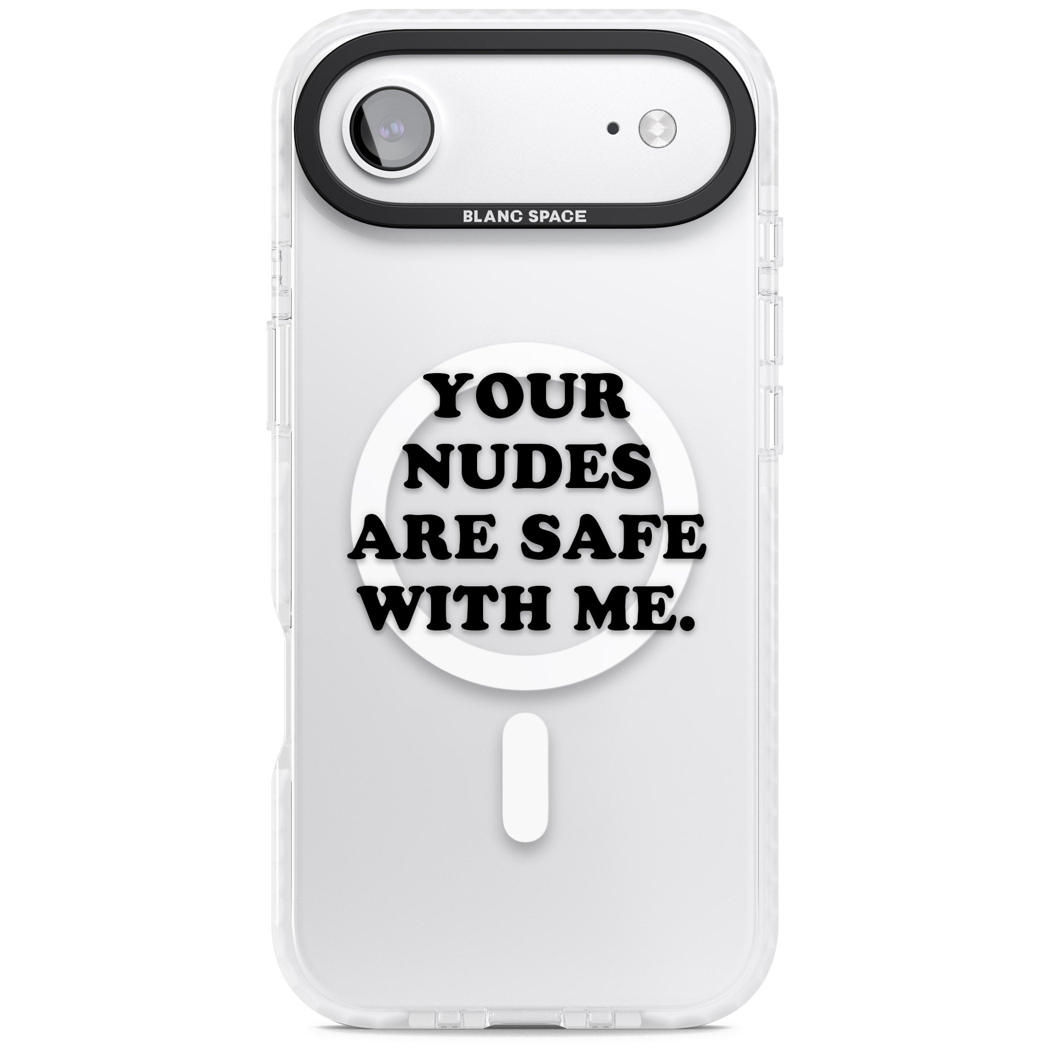 Your Nudes Are Safe Black iPhone 17 Air Impact Pro Clear Phone Case