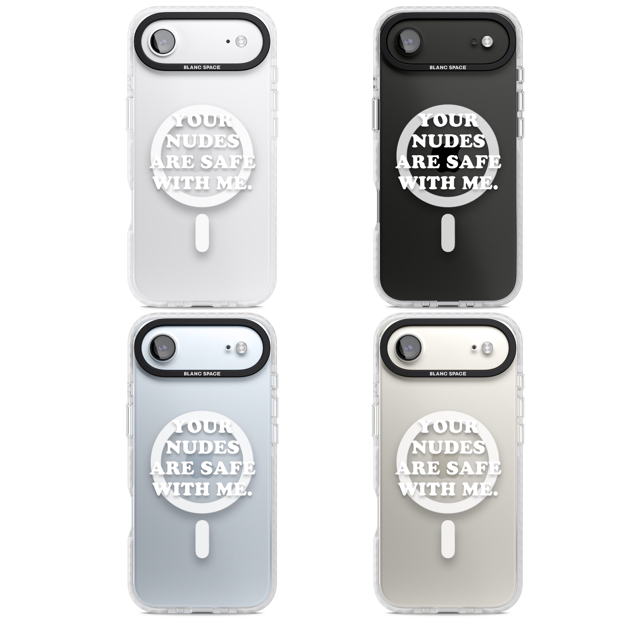 Your Nudes Are Safe White iPhone 17 Air Impact Pro Clear Phone Case APT Impact Protection