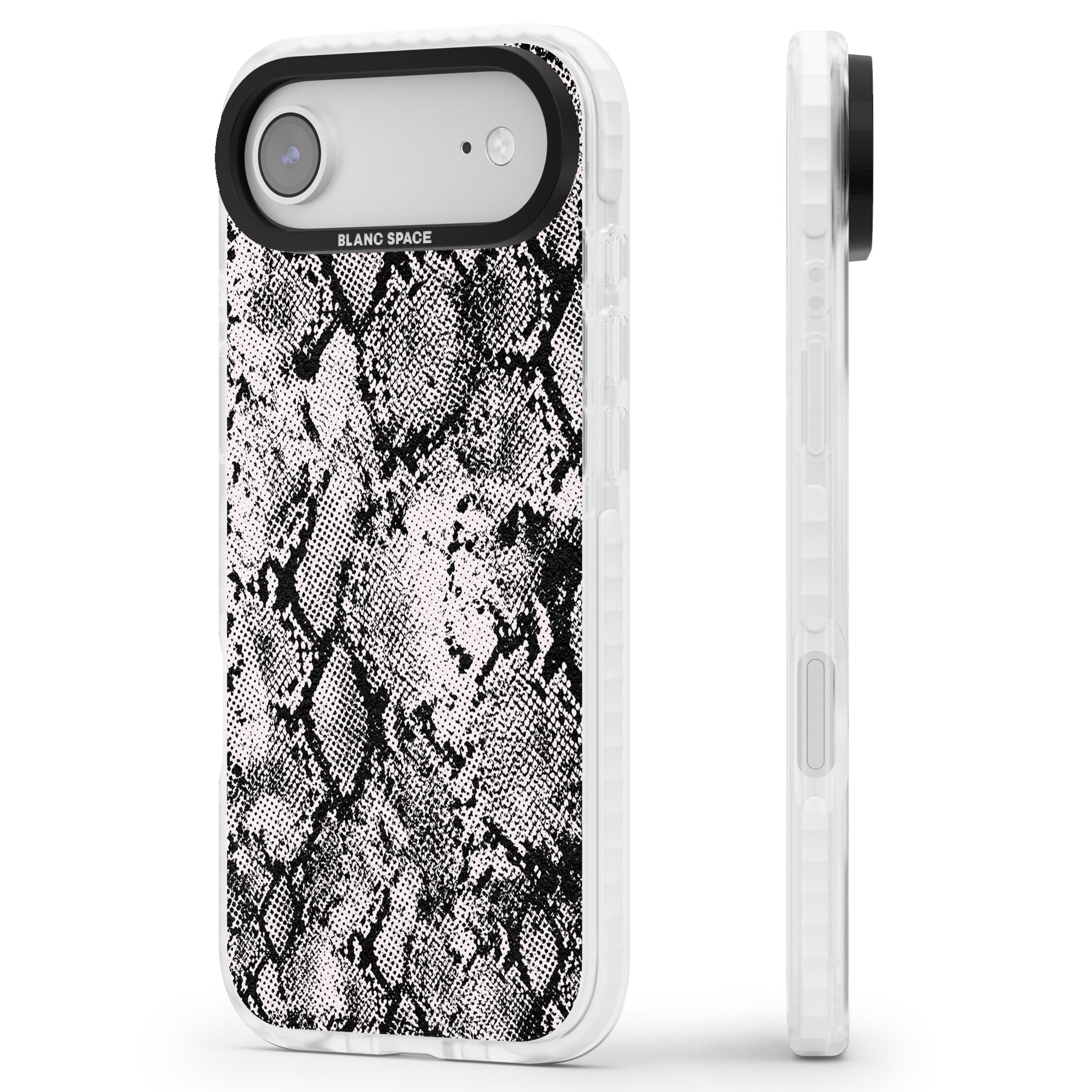 Pastel Snakeskin Grey iPhone 17 Air Impact Pro Clear Phone Case Side Profile