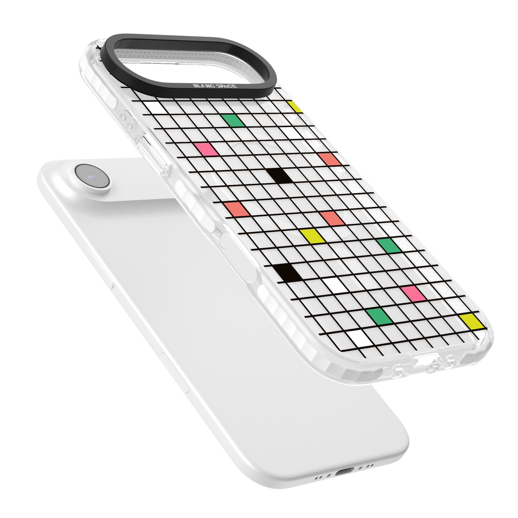 Vibrant Clear Geometric Grid iPhone 17 Air Impact Pro Clear Phone Case Colours