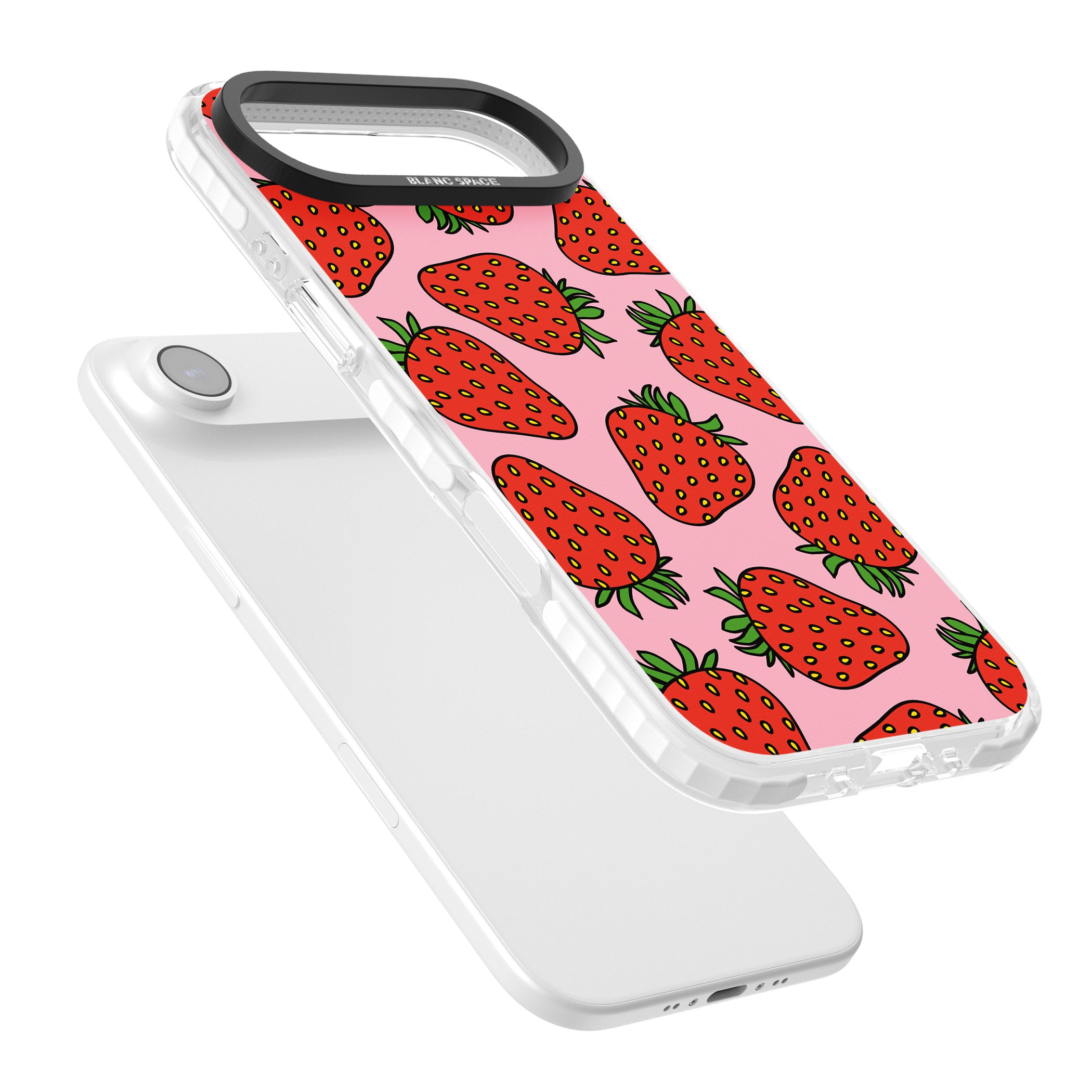 Strawberry Pattern (Pink) iPhone 17 Air Impact Pro Clear Phone Case Colours