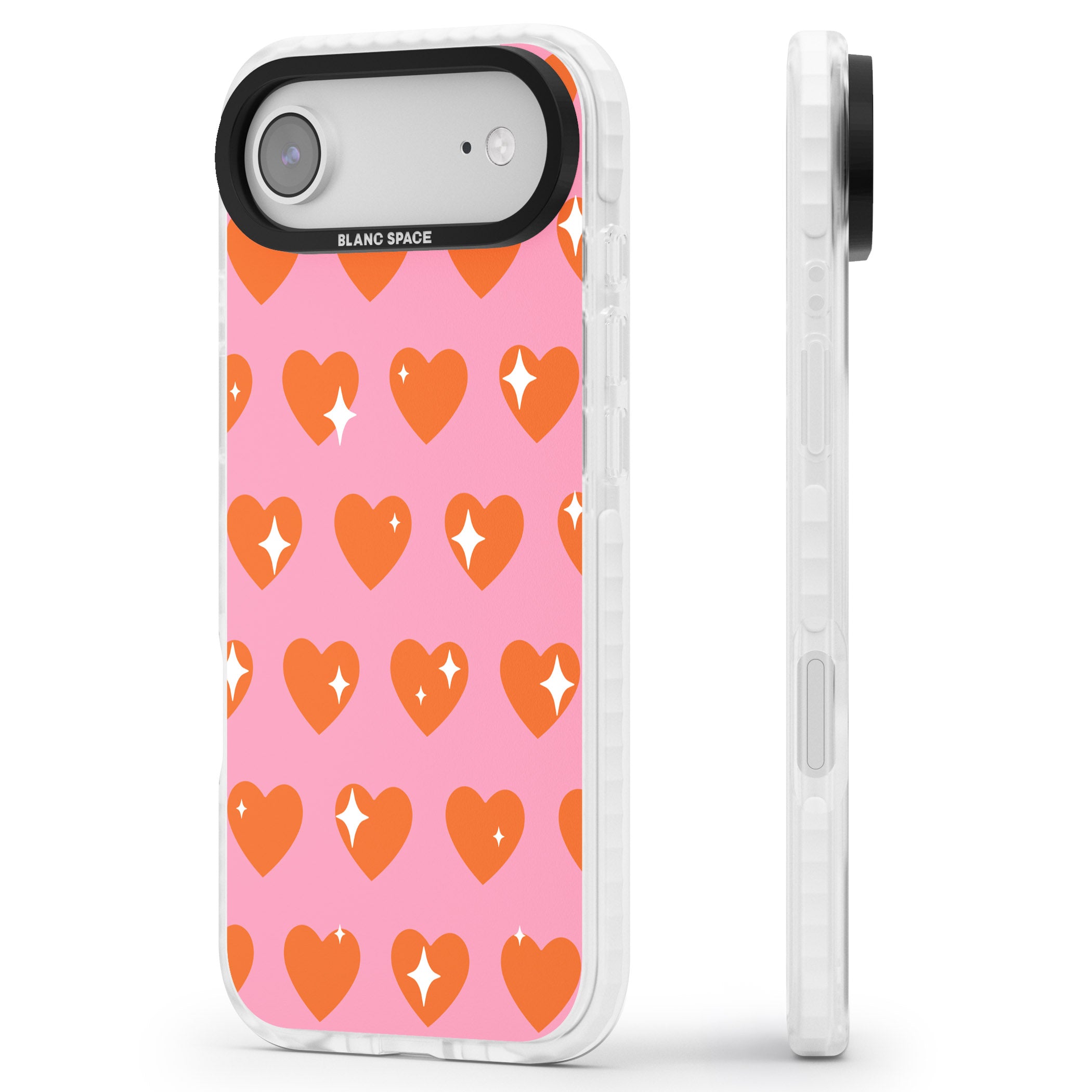 Sweet Hearts (Sunset) iPhone 17 Air Impact Pro Clear Phone Case Side Profile