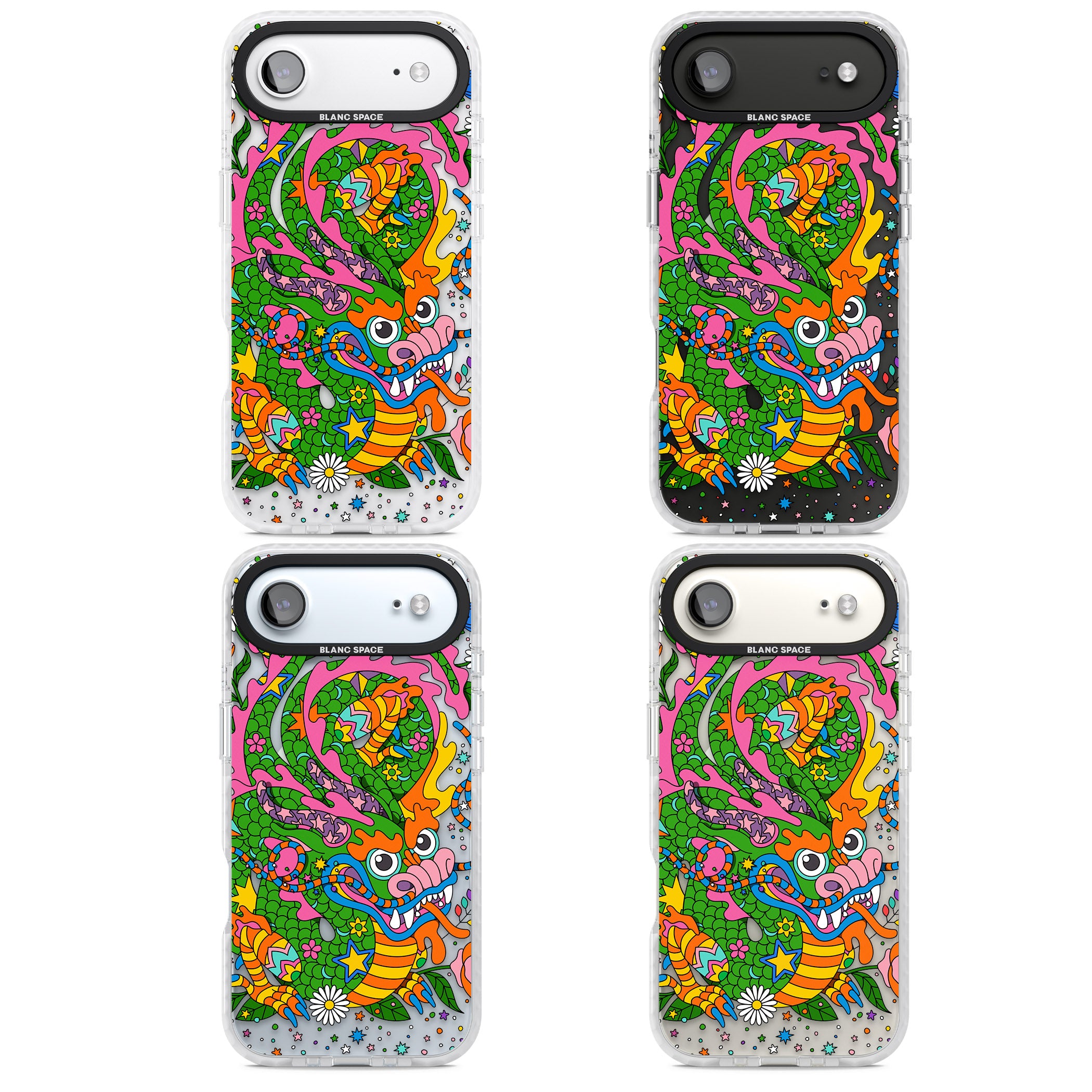 Psychedelic Jungle Dragon iPhone 17 Air Impact Pro Clear Phone Case APT Impact Protection