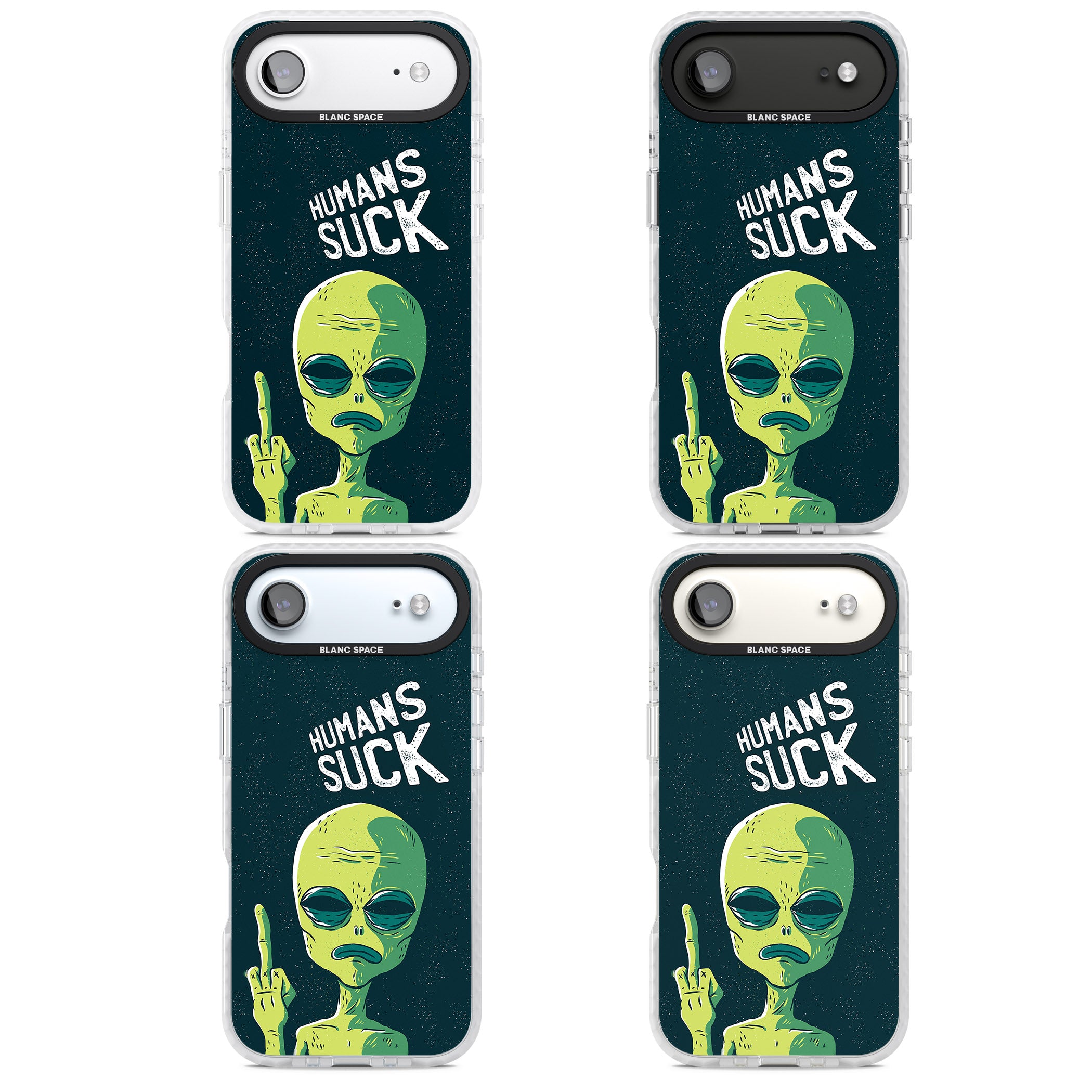 Humans Suck Alien iPhone 17 Air Impact Pro Clear Phone Case APT Impact Protection