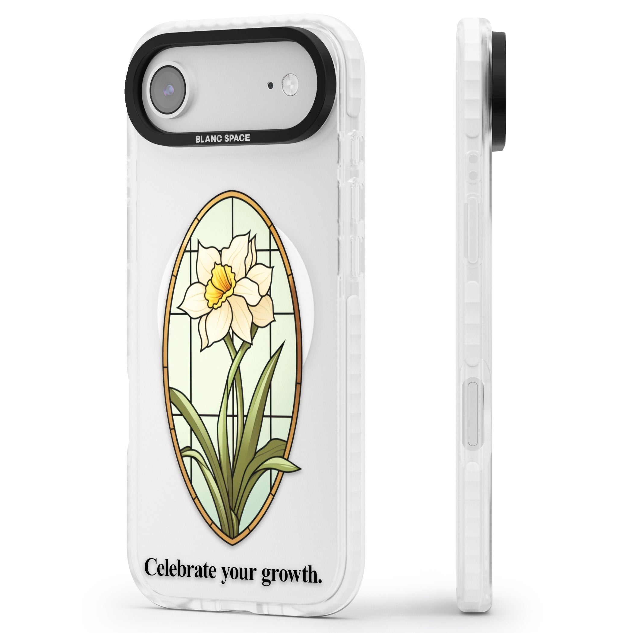 Celebrate Your Growth iPhone 17 Air Impact Pro Clear Phone Case Side Profile