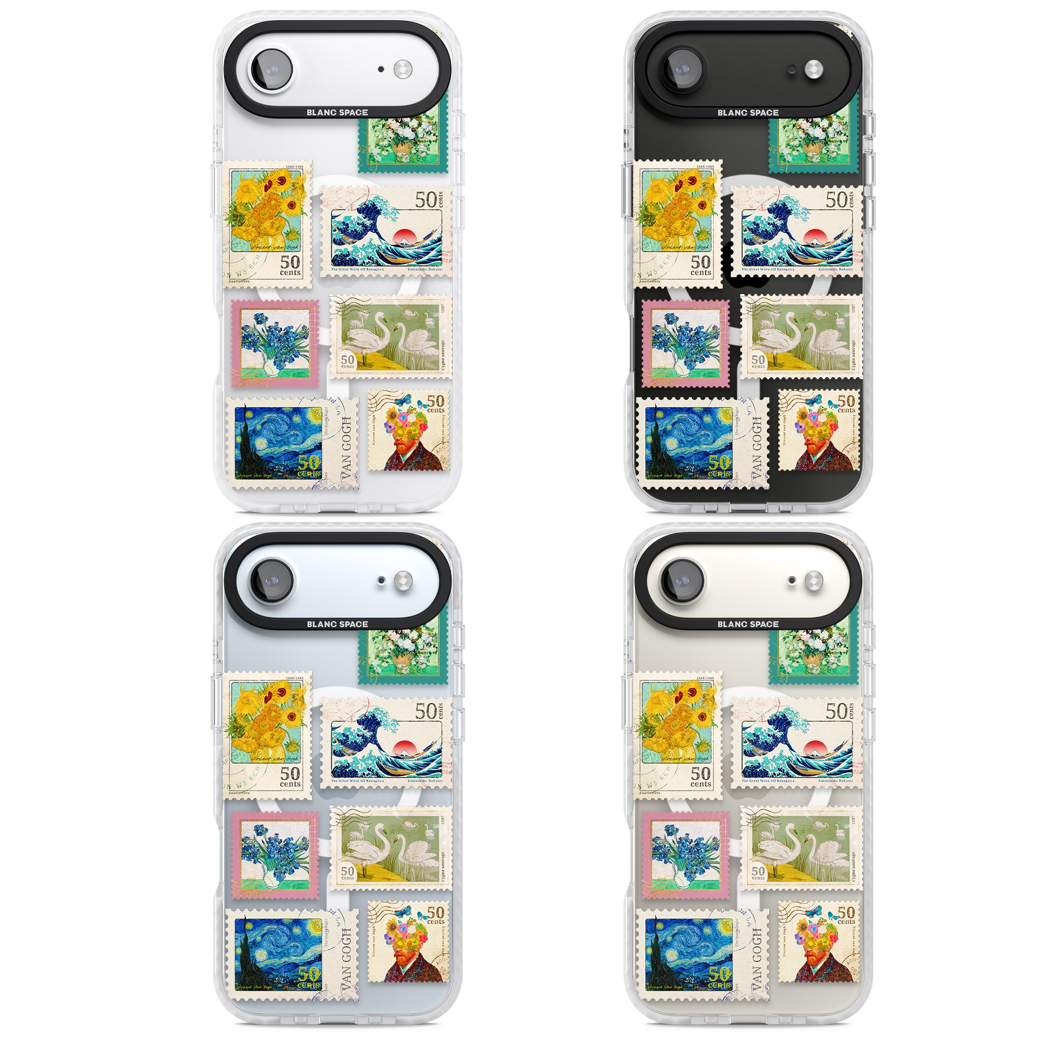 Vintage Art Stamps iPhone 17 Air Impact Pro Clear Phone Case APT Impact Protection