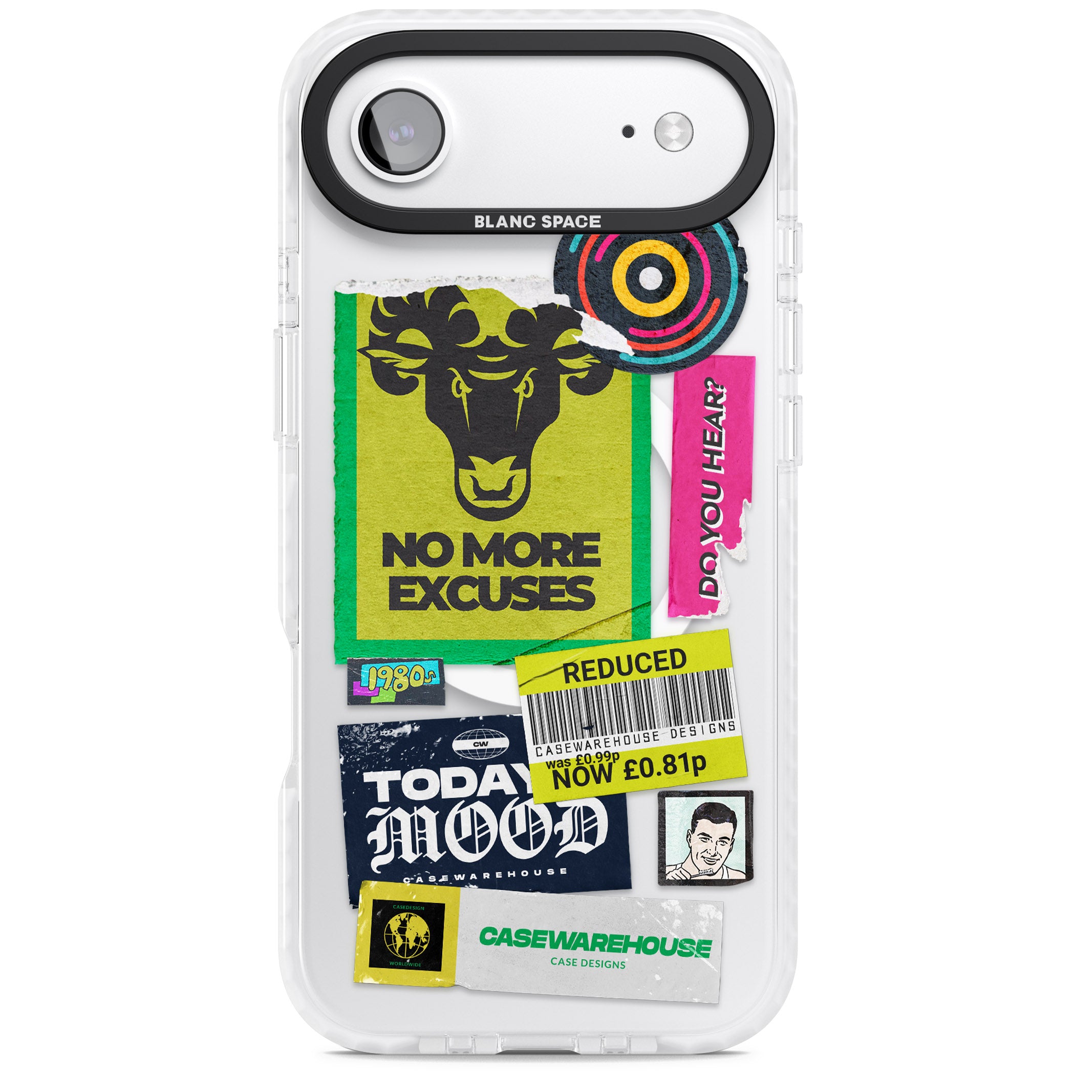 No More Excuses Sticker Mix iPhone 17 Air Impact Pro Clear Phone Case