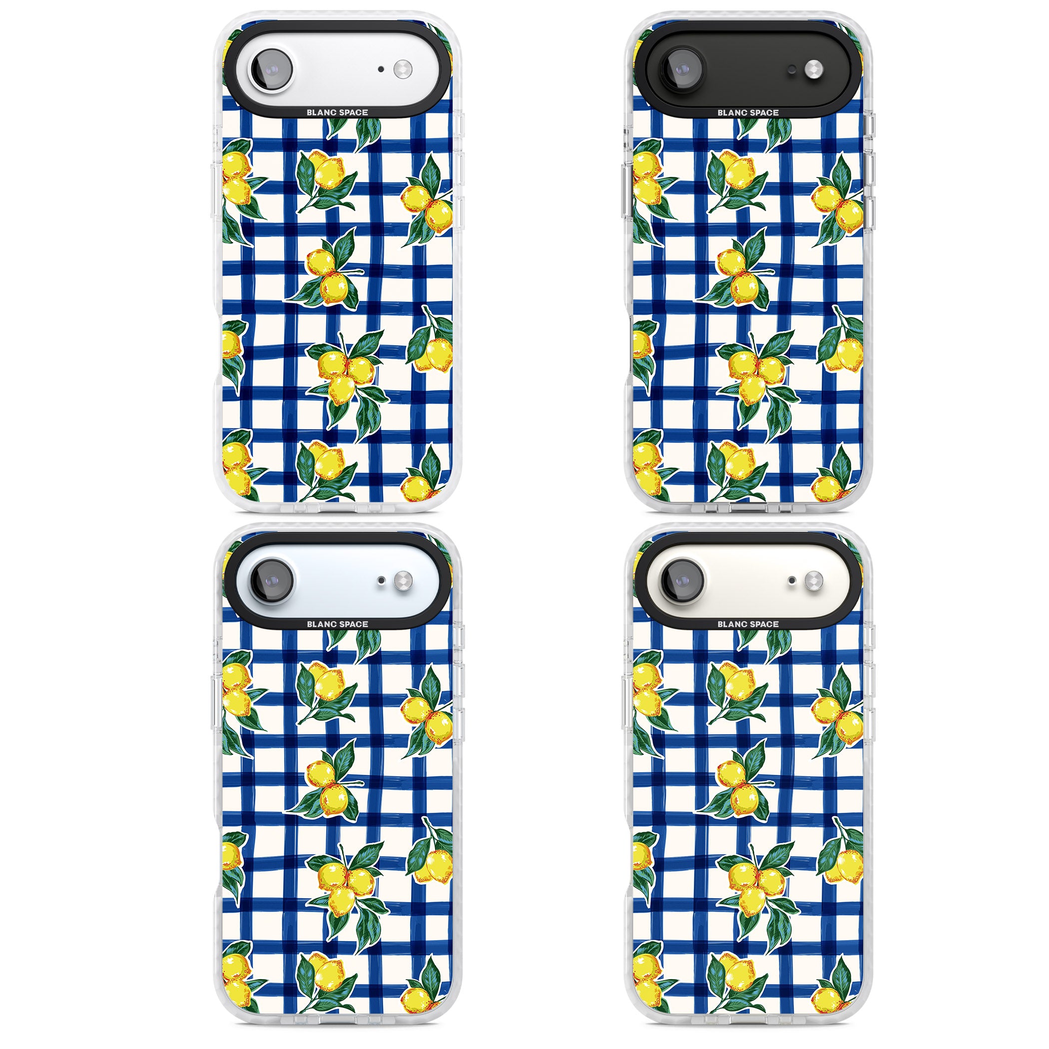 Lemon Gingham iPhone 17 Air Impact Pro Clear Phone Case APT Impact Protection