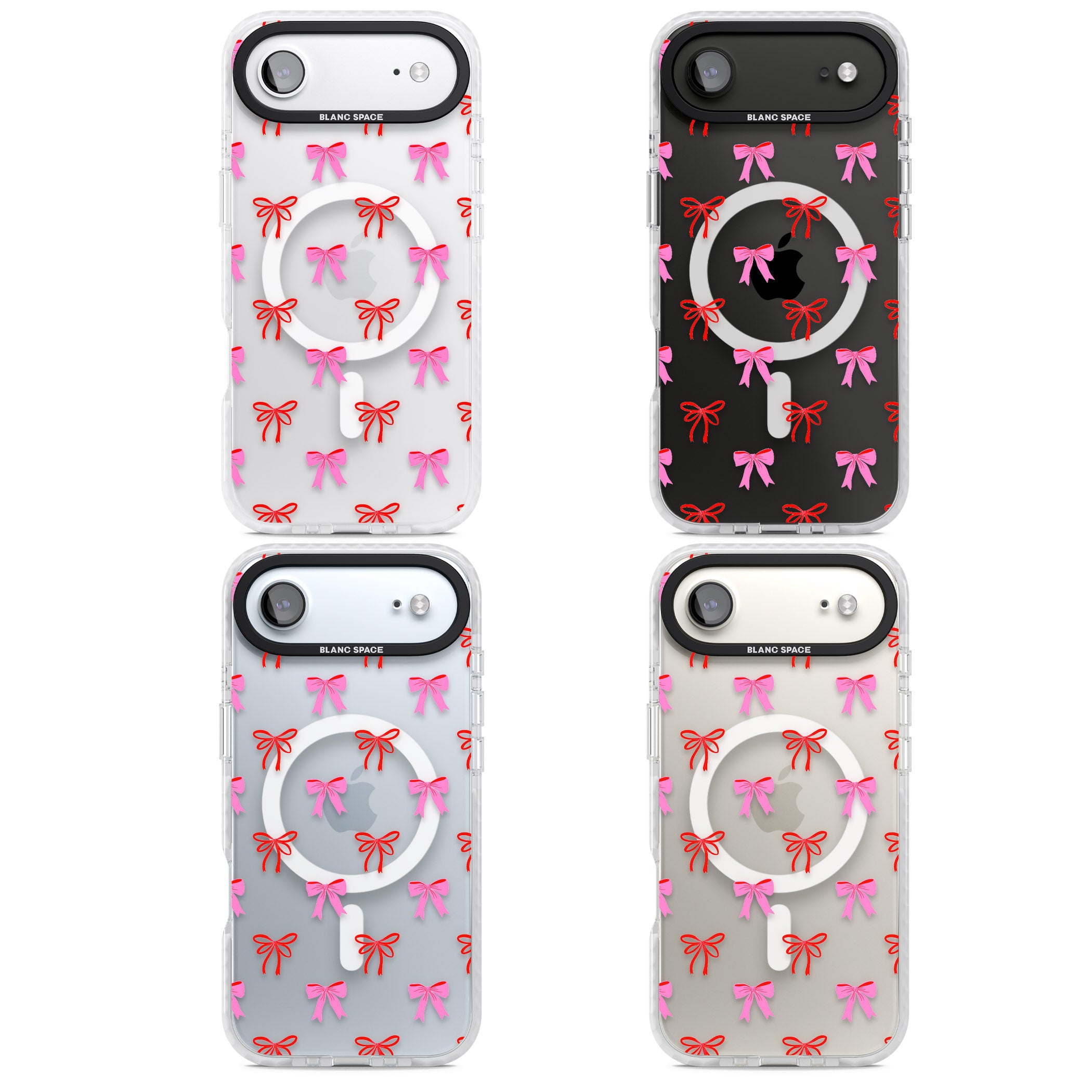 Cute Bow Pattern iPhone 17 Air Impact Pro Clear Phone Case APT Impact Protection