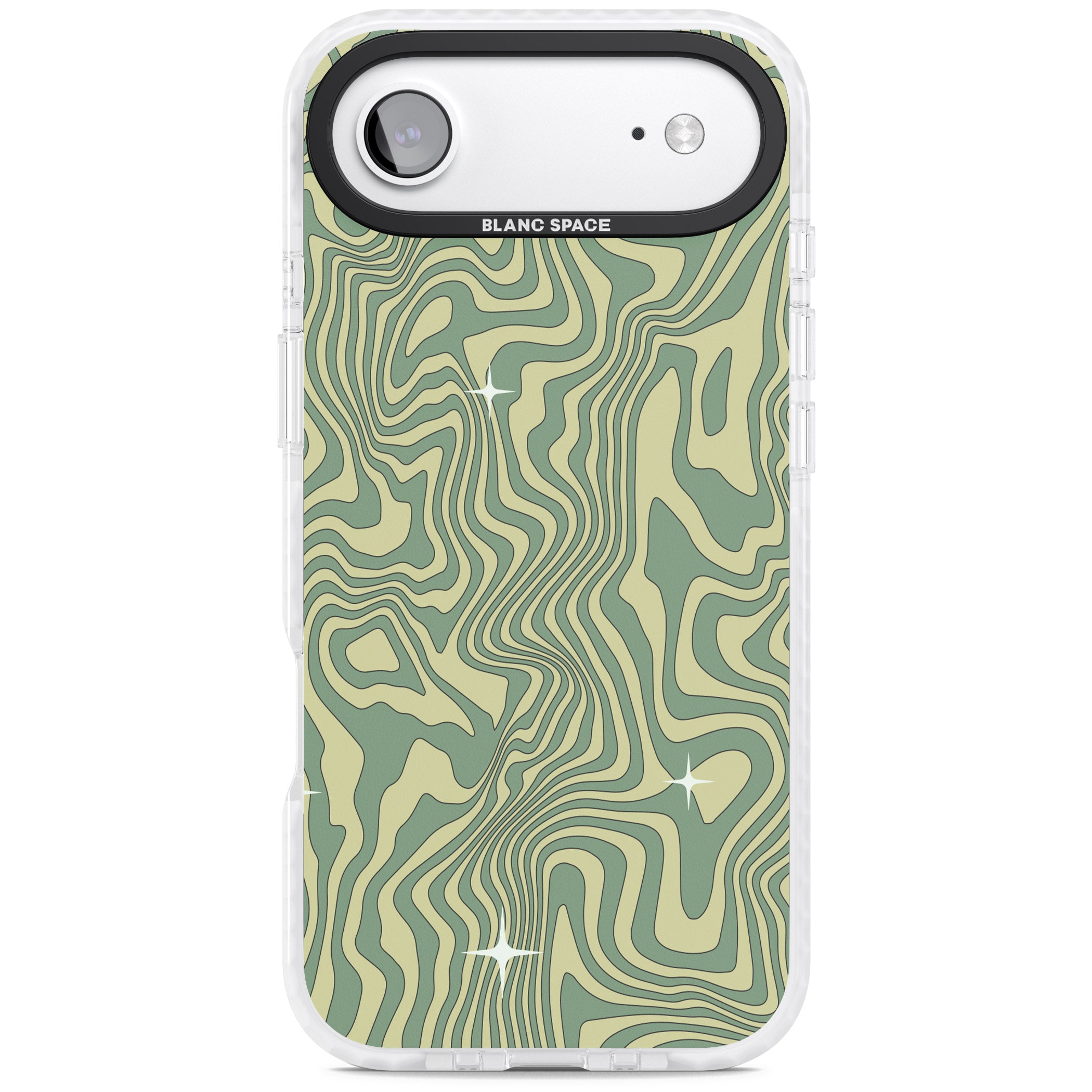 Green Abstract Wave iPhone 17 Air Impact Pro Clear Phone Case