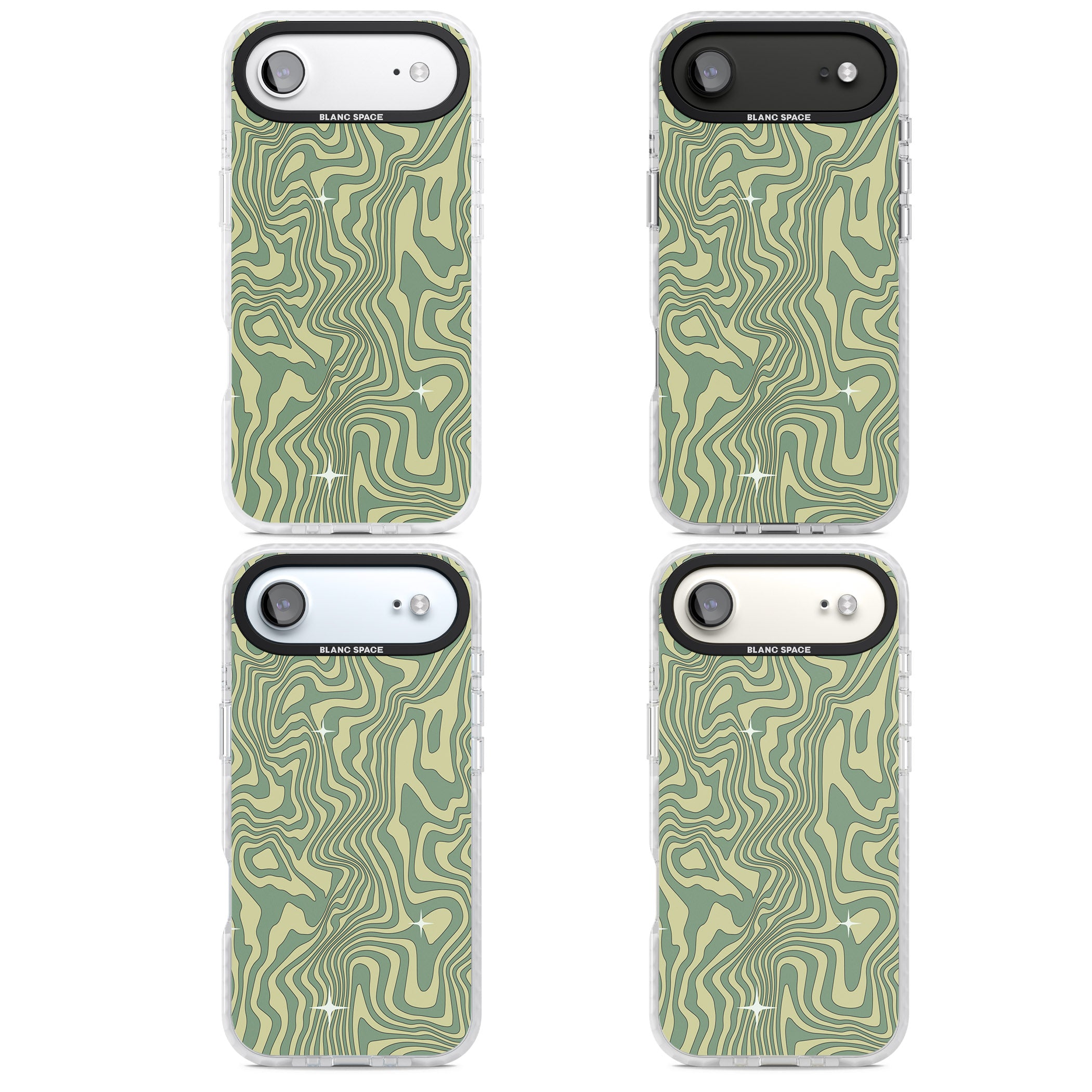 Green Abstract Wave iPhone 17 Air Impact Pro Clear Phone Case APT Impact Protection